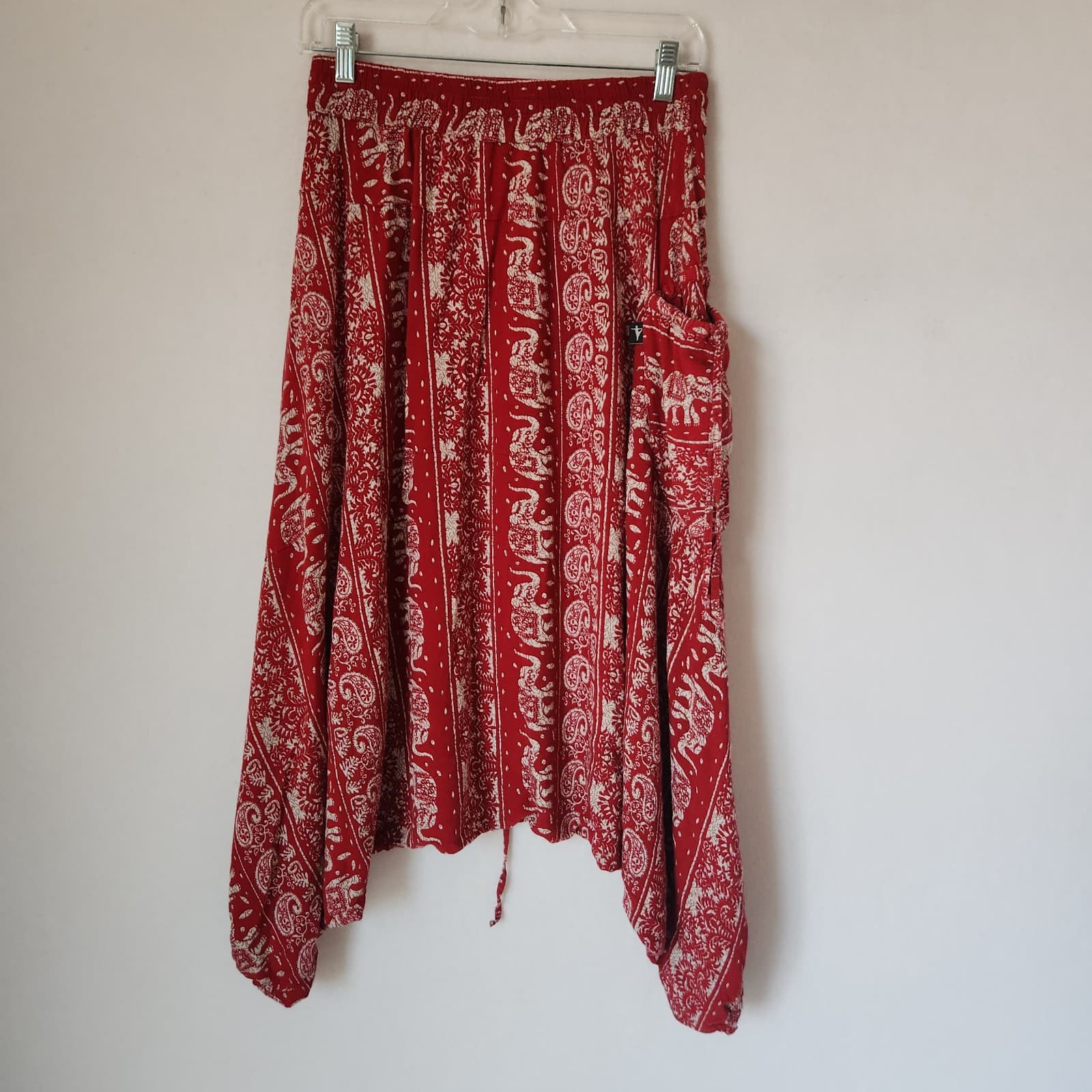 Buddha Pants O.G. Elephant Paisley Harem Pant Elastic Waist Cotton Unisex S - Thumbnail 9