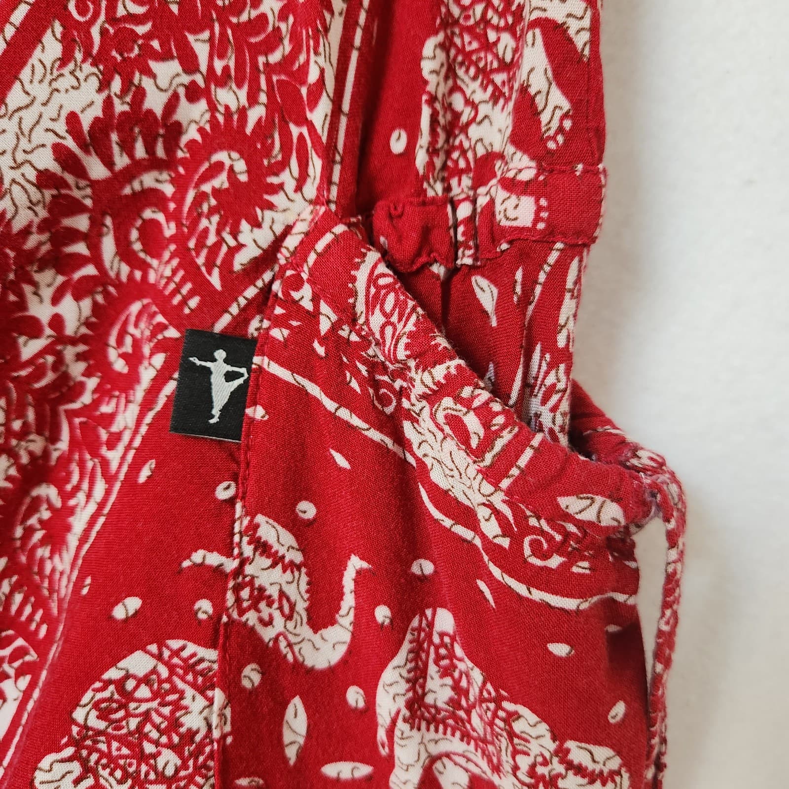 Buddha Pants O.G. Elephant Paisley Harem Pant Elastic Waist Cotton Unisex S - Thumbnail 10