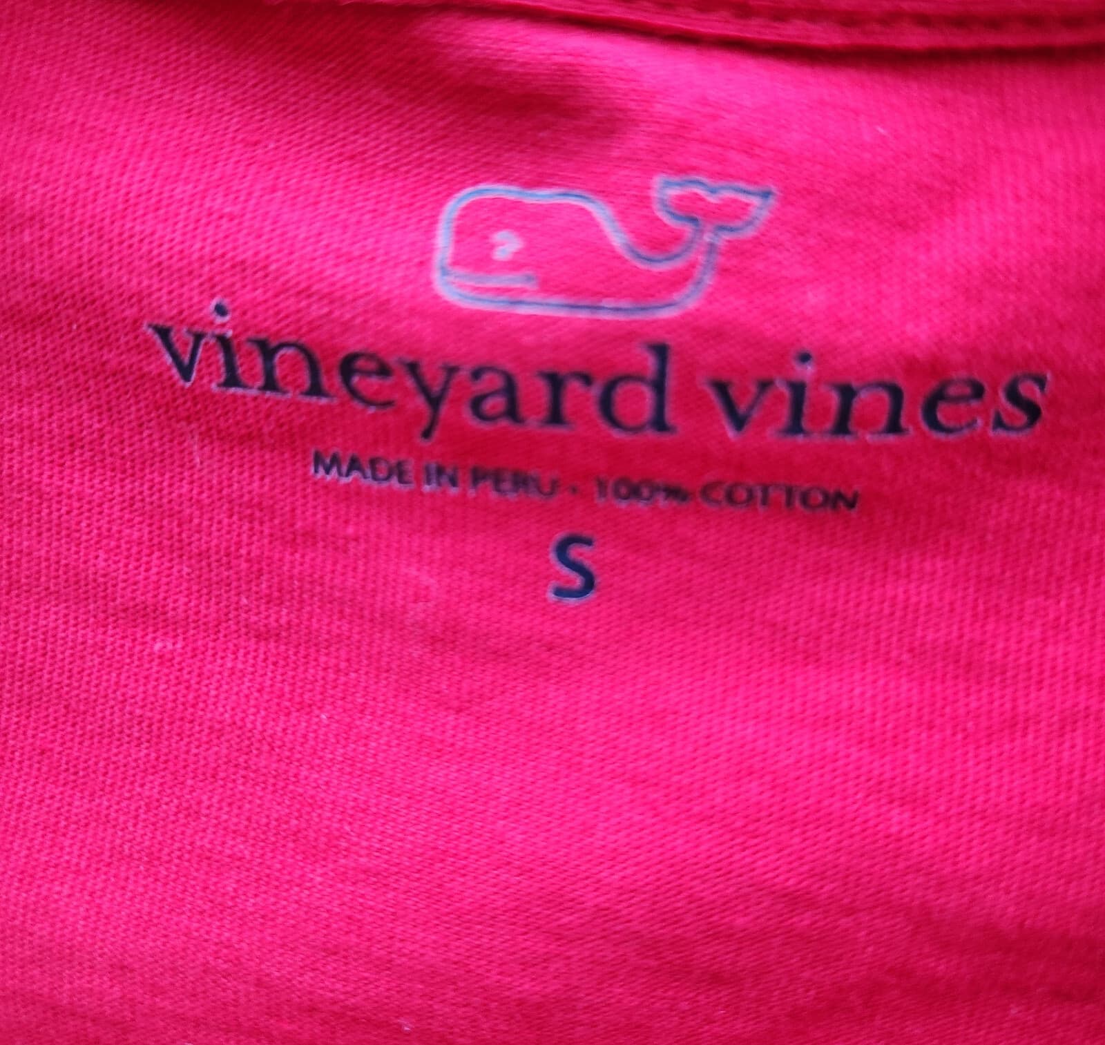 Vineyard Vines Vintage Whale Pocket Long Sleeve Graphic Tee Cotton Red Men's S - Thumbnail 5