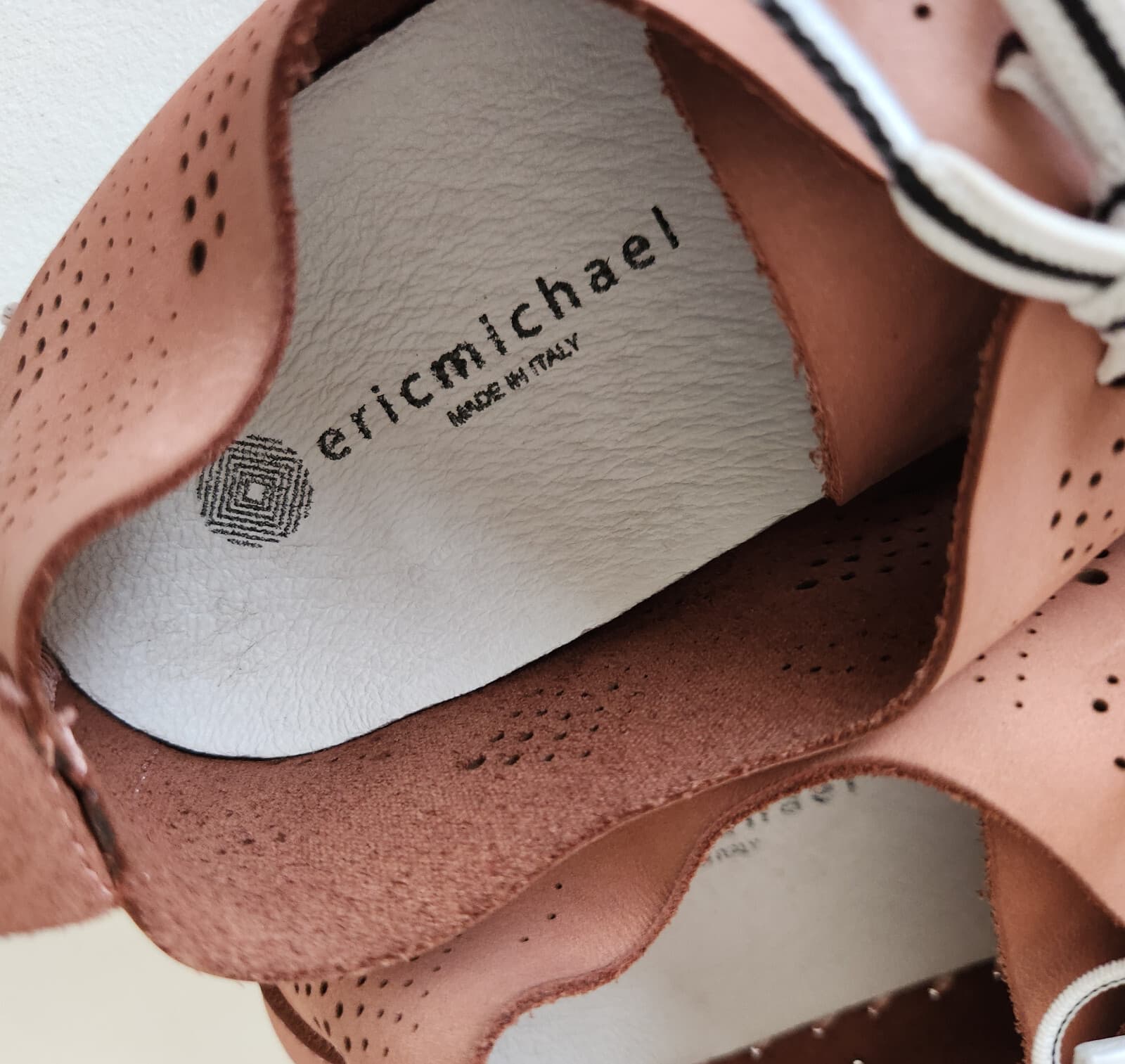 Eric Michael Annie Perforated Leather Lace-Up Comfort Shoe Made in Italy Pink 40 - Thumbnail 12