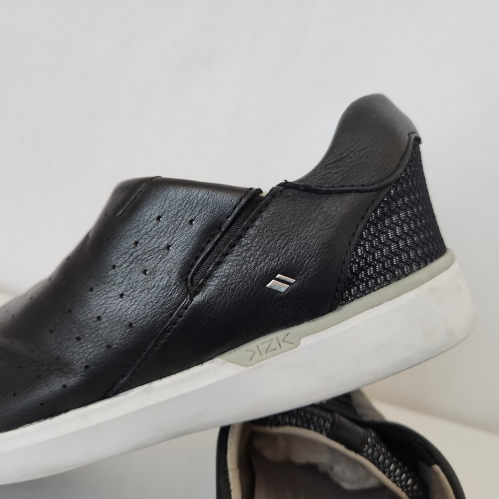 KIZIK Miami Black Leather Hand Free Comfort Slip-On Shoe Laceless Women's US8.5W - Thumbnail 9