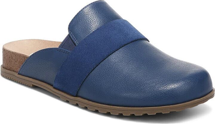 VIONIC Ambrosia Leather Slip-On Comfort Mules Orthotic Footbed Blue Women US7.5 - Thumbnail 2