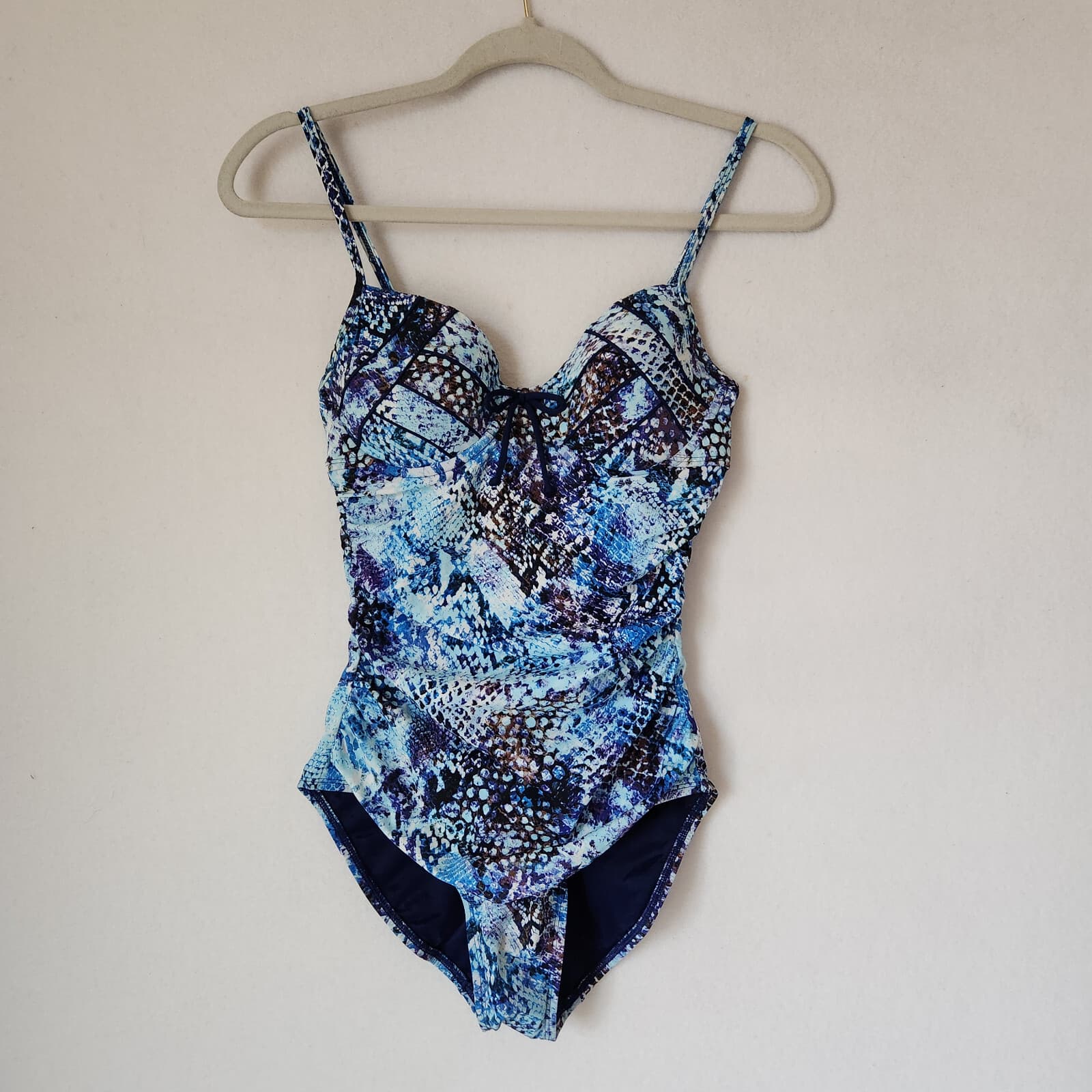 NWoT Spanx $188 Blue Python Nile Bra-llelujah Underwire One Piece Swimsuit 6B/C - Thumbnail 3