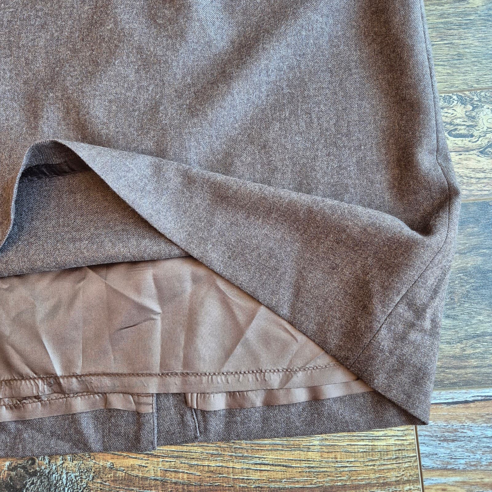 Vintage NWT Pendleton USA Made 100% Virgin Wool Mini Pencil Skirt Brown Sz.10 - Thumbnail 2