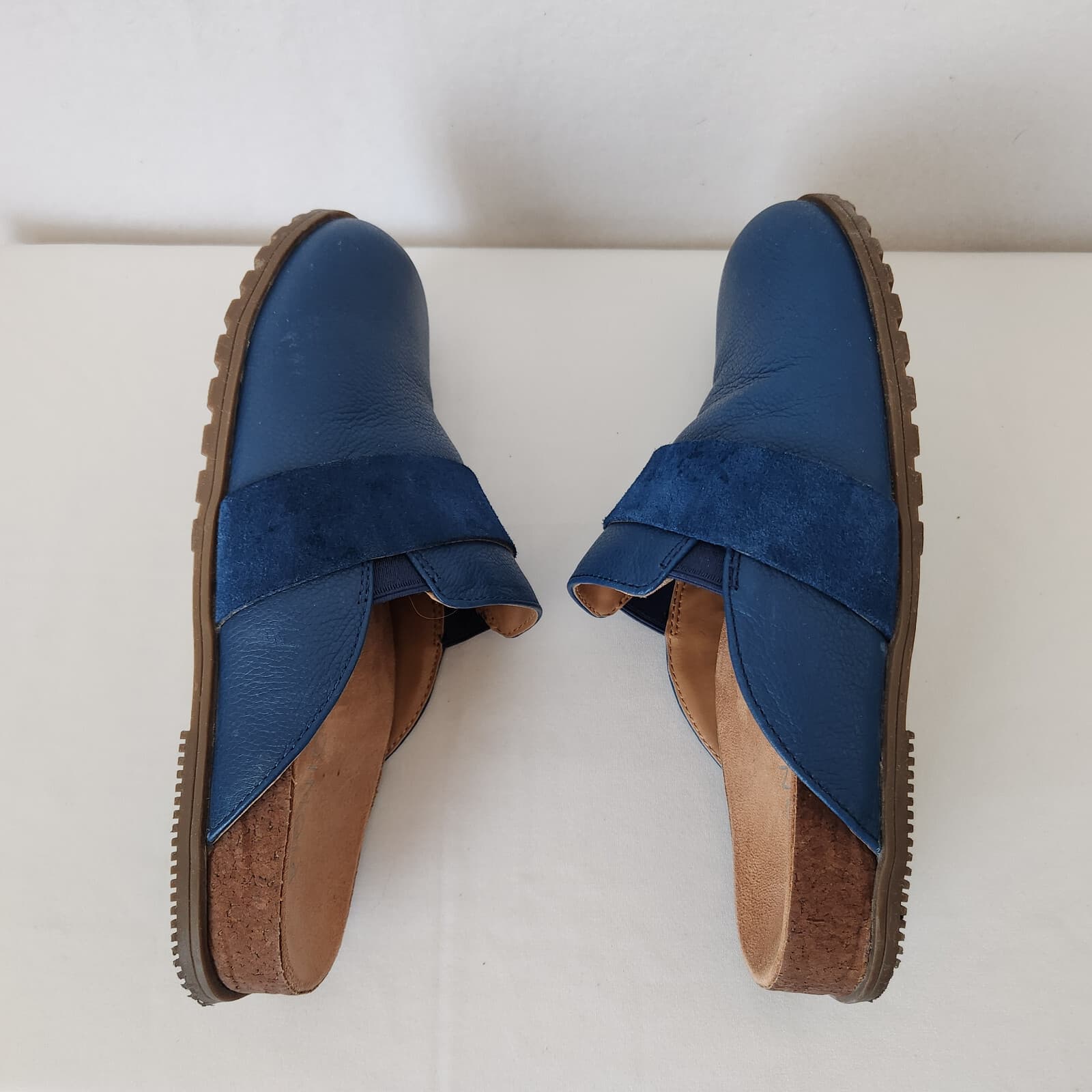 VIONIC Ambrosia Leather Slip-On Comfort Mules Orthotic Footbed Blue Women US7.5 - Thumbnail 6