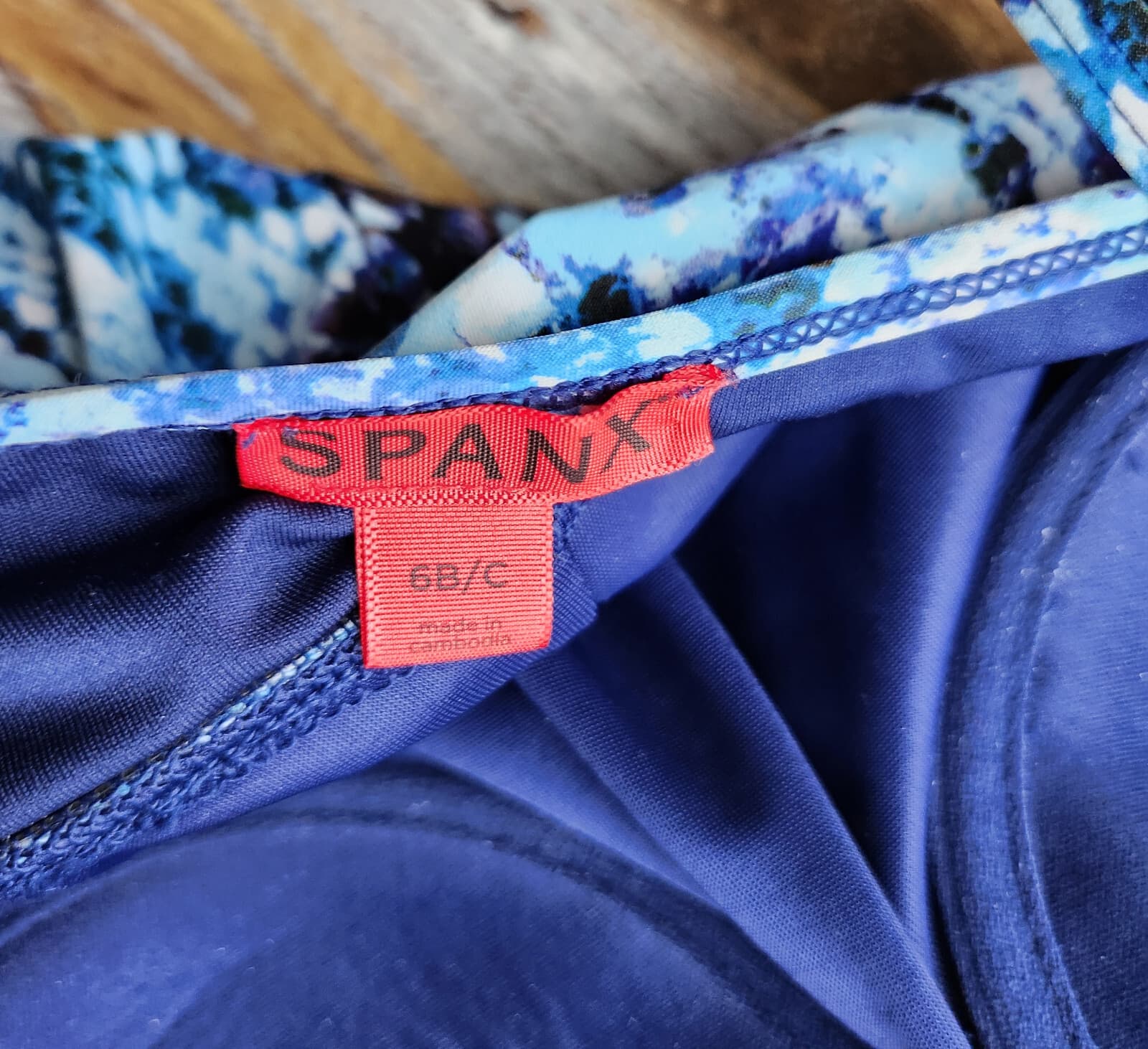 NWoT Spanx $188 Blue Python Nile Bra-llelujah Underwire One Piece Swimsuit 6B/C - Thumbnail 8