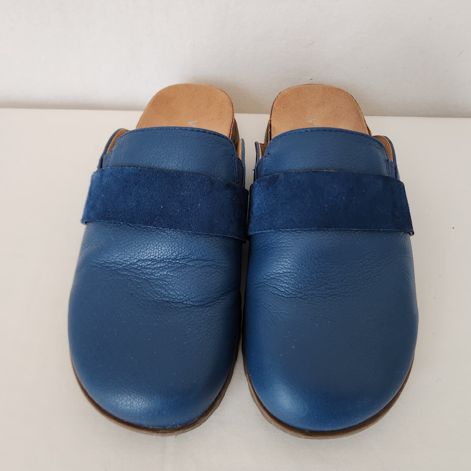 VIONIC Ambrosia Leather Slip-On Comfort Mules Orthotic Footbed Blue Women US7.5 - Thumbnail 5