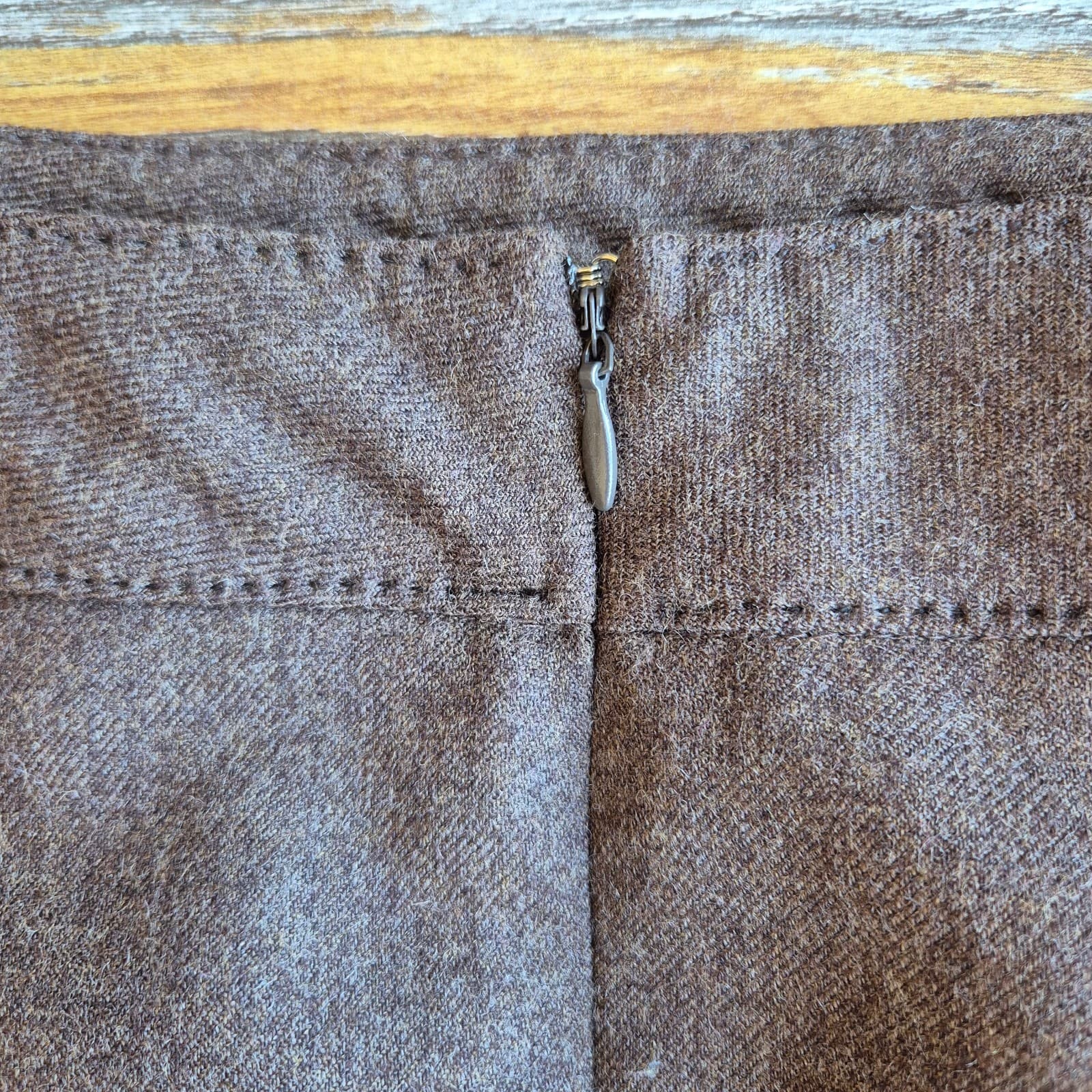 Vintage NWT Pendleton USA Made 100% Virgin Wool Mini Pencil Skirt Brown Sz.10 - Thumbnail 4