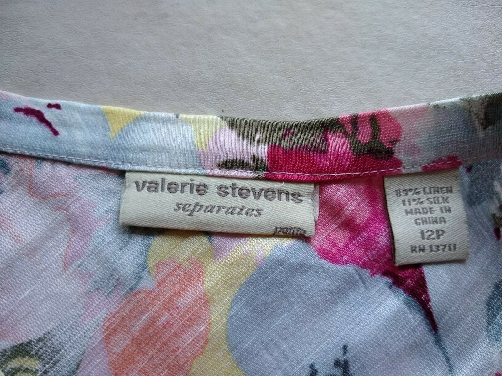 Valerie Stevens Separates Linen Silk Blend Floral Maxi A-Line Skirt Pink Sz.12P - Thumbnail 7