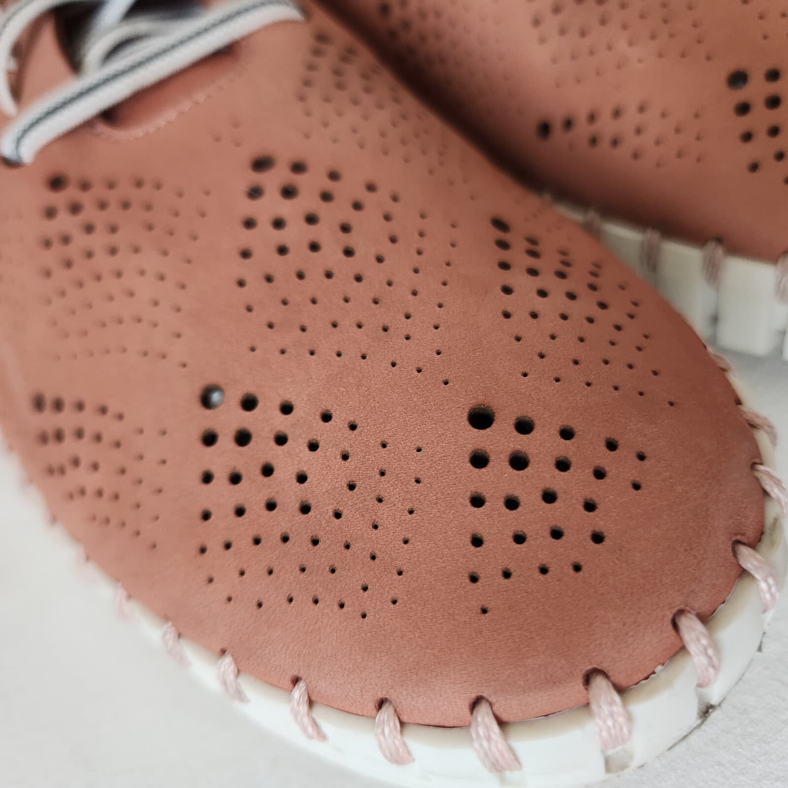 Eric Michael Annie Perforated Leather Lace-Up Comfort Shoe Made in Italy Pink 40 - Thumbnail 11