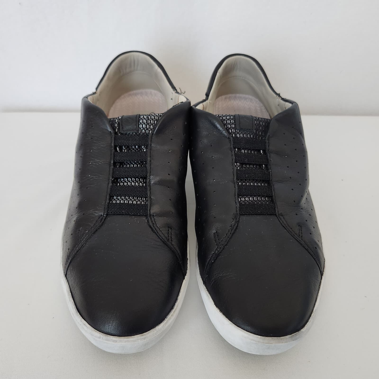 KIZIK Miami Black Leather Hand Free Comfort Slip-On Shoe Laceless Women's US8.5W - Thumbnail 6