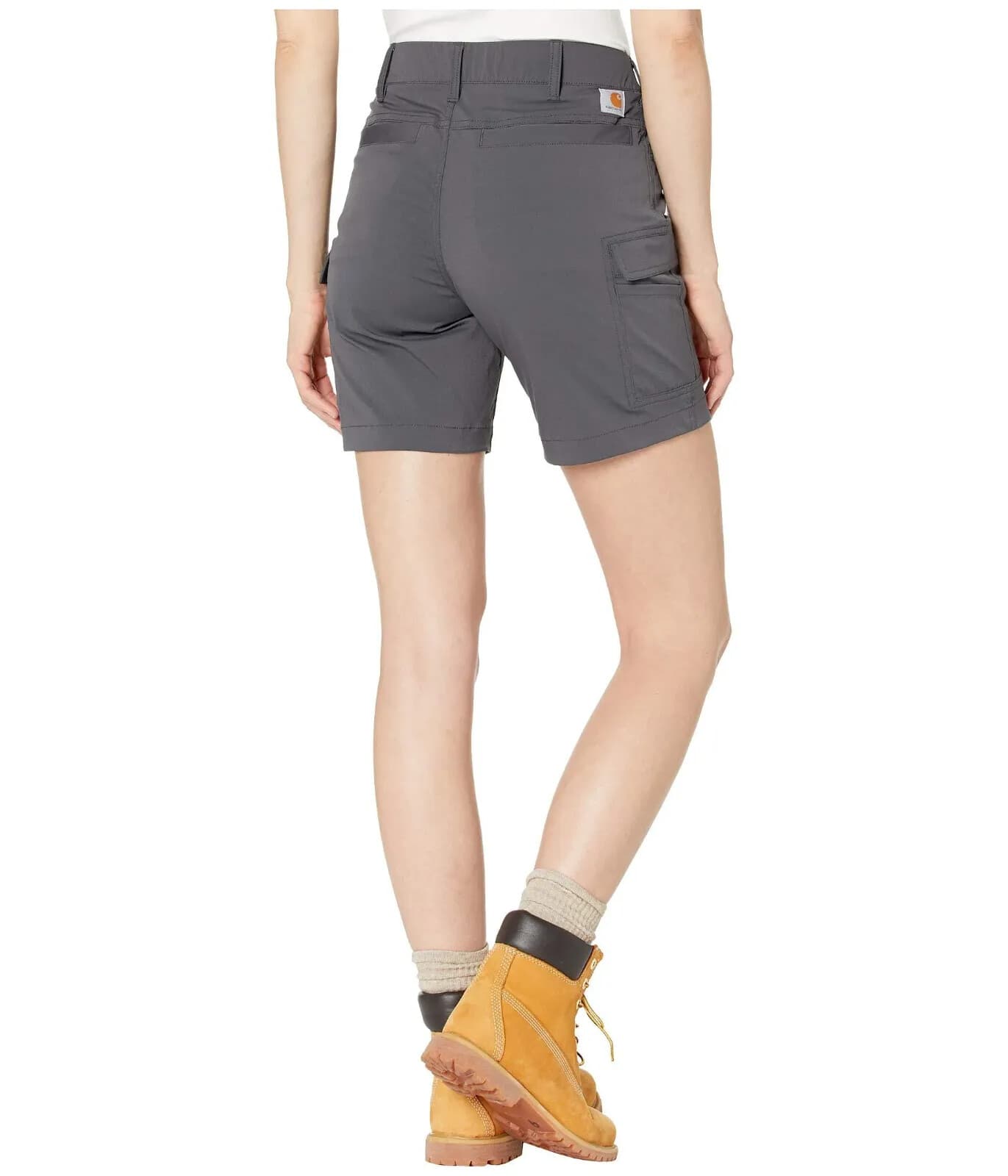 Carhartt Force Madden Cargo Straight Fit Shorts Stretch Zip Grey Women Sz.18 - Thumbnail 3
