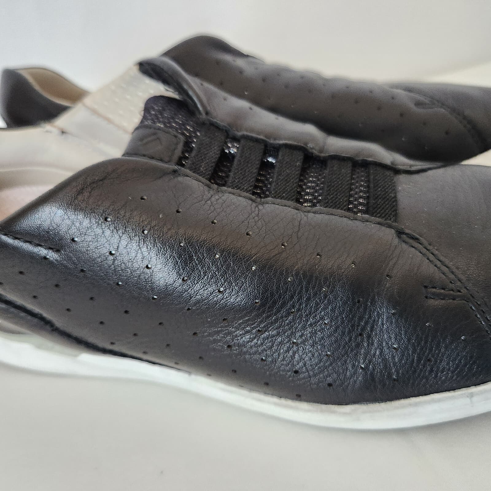 KIZIK Miami Black Leather Hand Free Comfort Slip-On Shoe Laceless Women's US8.5W - Thumbnail 13
