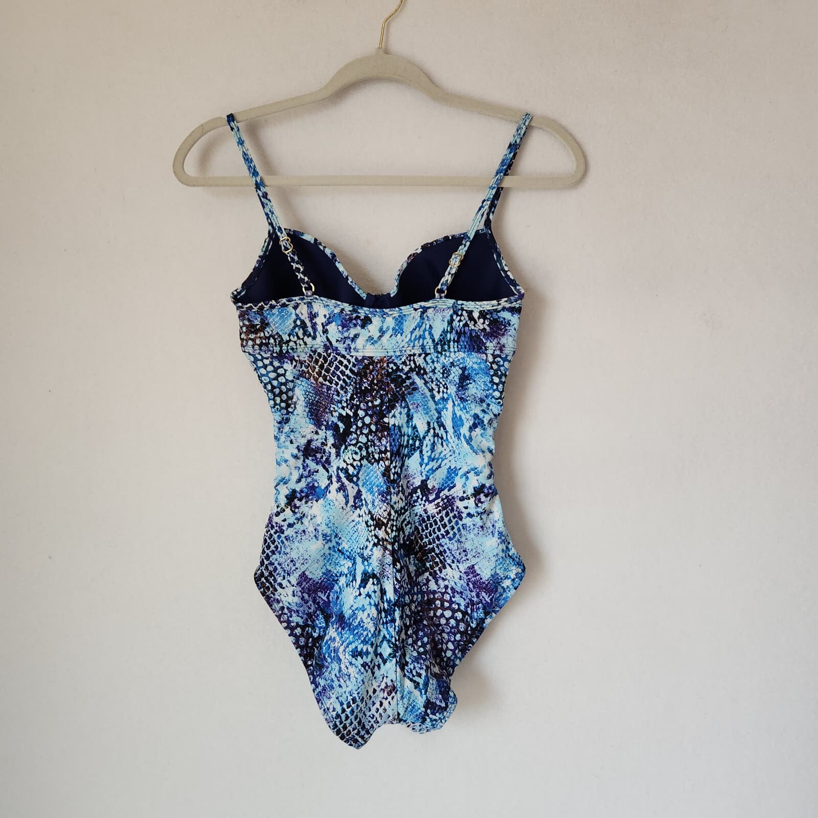 NWoT Spanx $188 Blue Python Nile Bra-llelujah Underwire One Piece Swimsuit 6B/C - Thumbnail 6