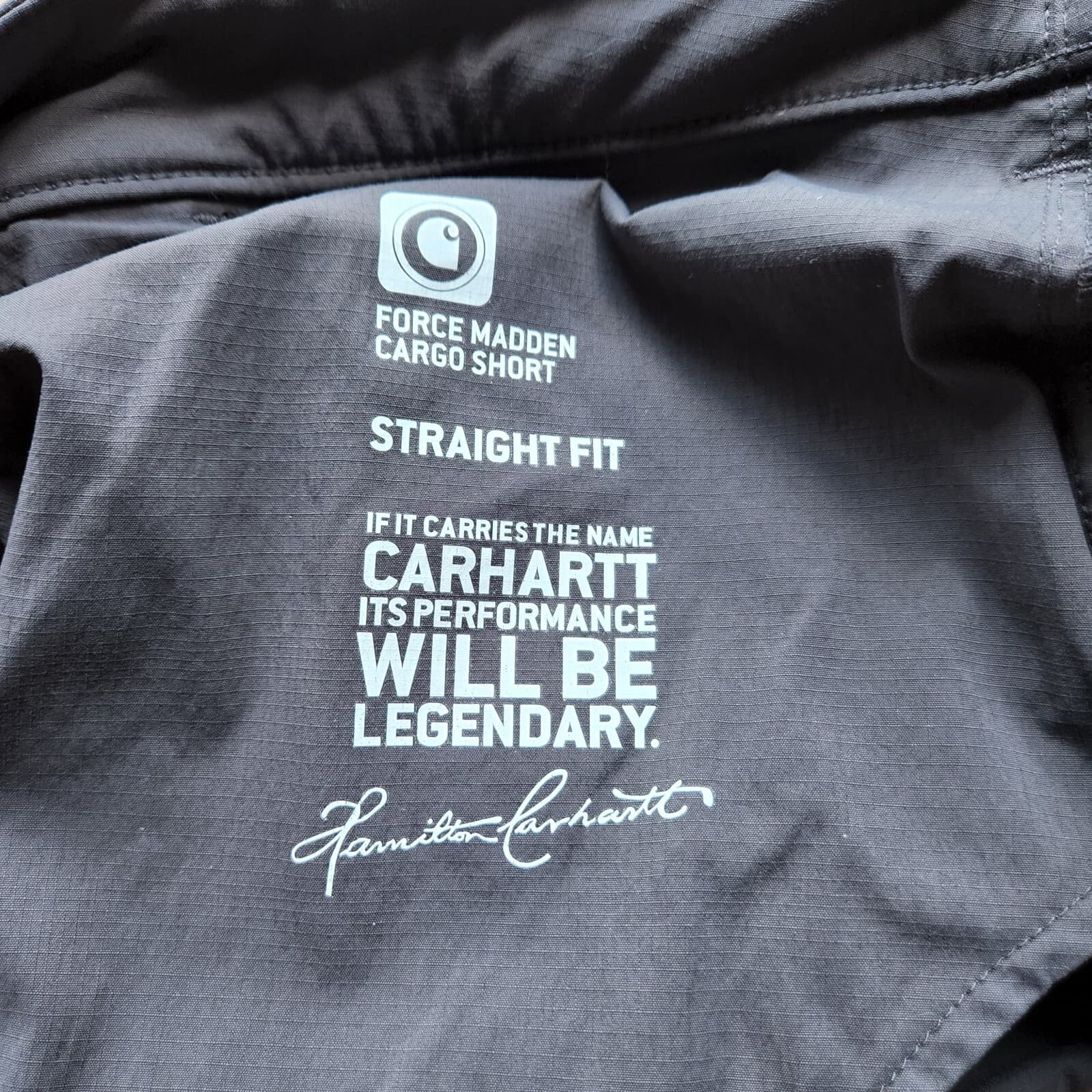 Carhartt Force Madden Cargo Straight Fit Shorts Stretch Zip Grey Women Sz.18 - Thumbnail 10