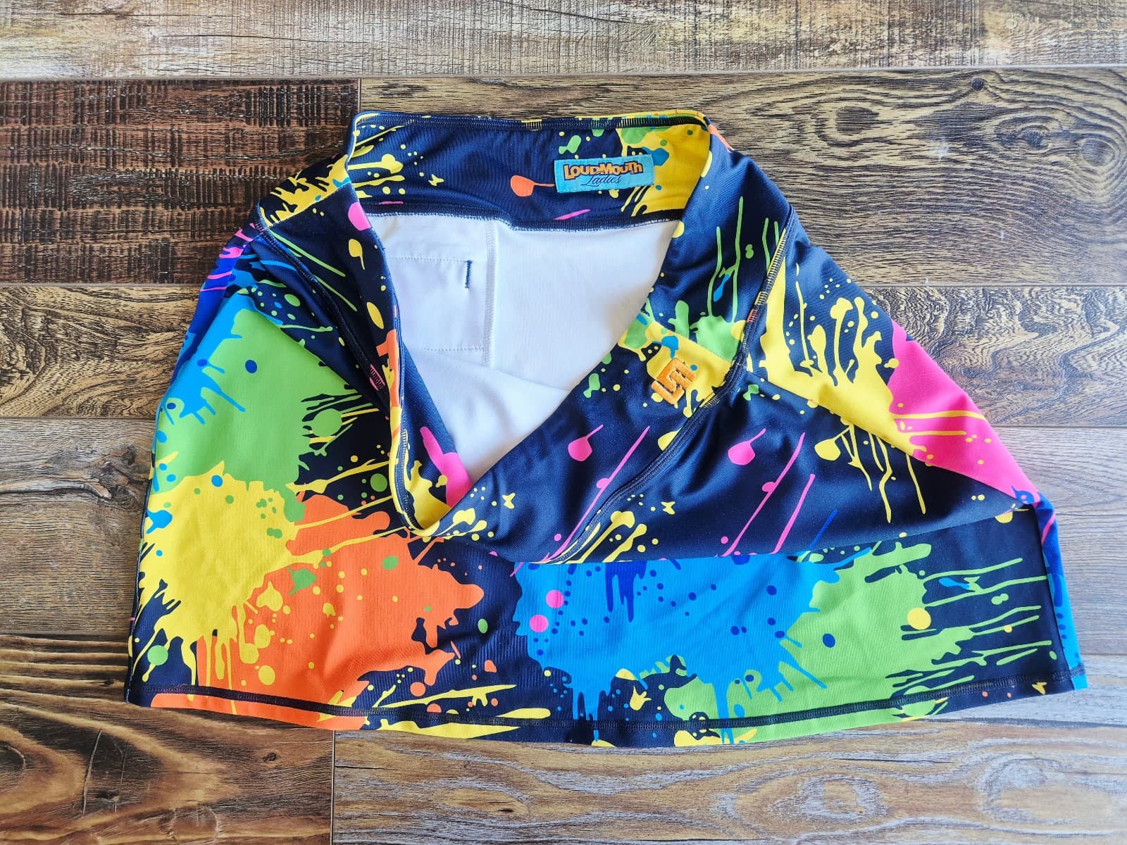 Loudmouth Golf Blasterpiece Mini Skirt Pull-On Multi Paint Splatter Women's L - Thumbnail 7