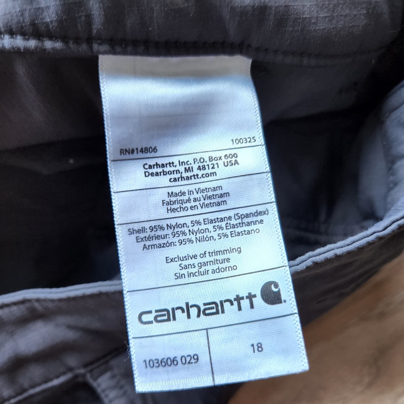 Carhartt Force Madden Cargo Straight Fit Shorts Stretch Zip Grey Women Sz.18 - Thumbnail 8