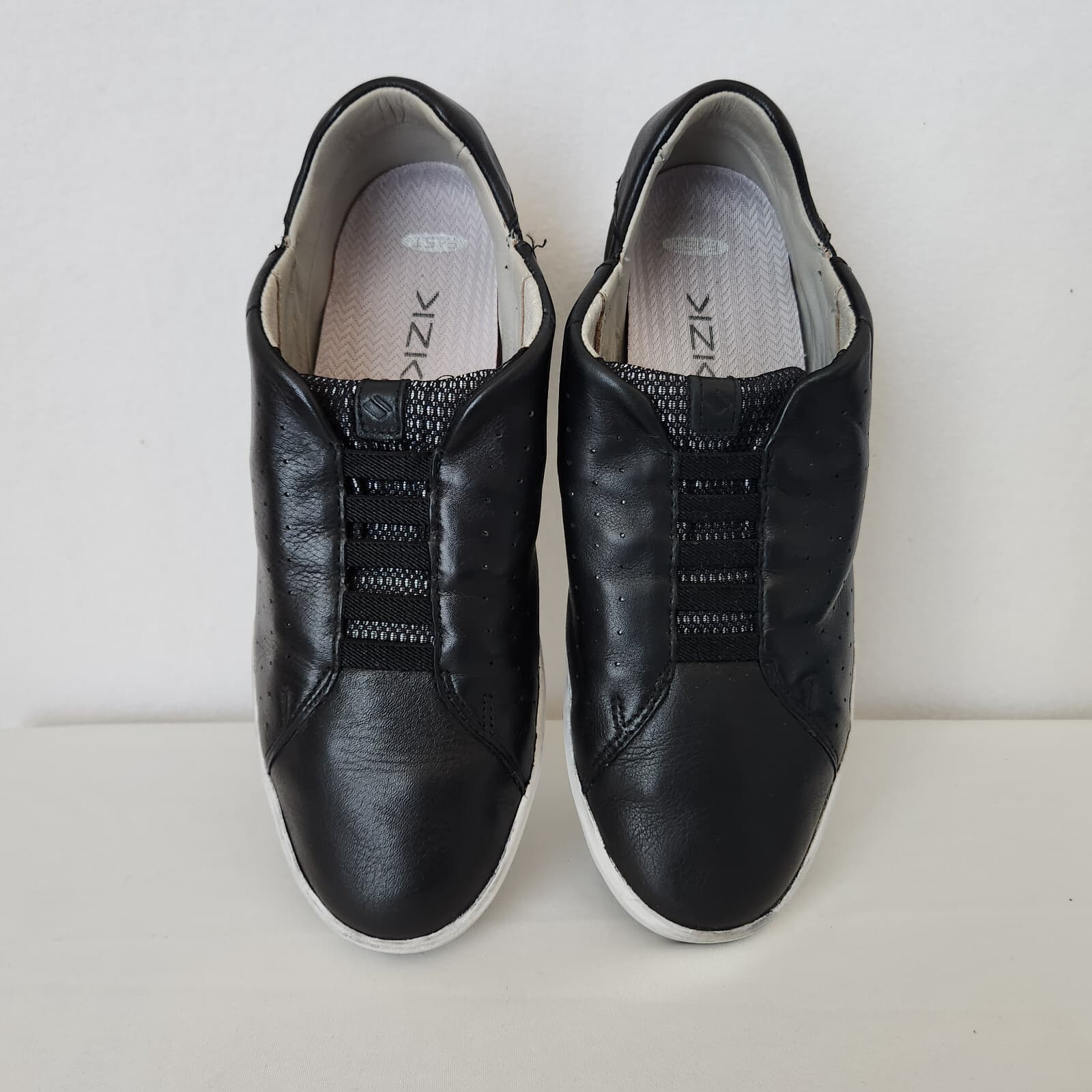 KIZIK Miami Black Leather Hand Free Comfort Slip-On Shoe Laceless Women's US8.5W - Thumbnail 3