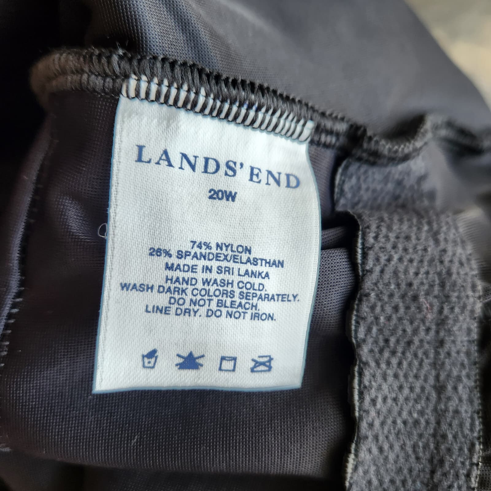 NWoT Lands' End UPF50+ One Piece Swimsuit Wrap Tummy Control Bra-Pad Black 20W - Thumbnail 8