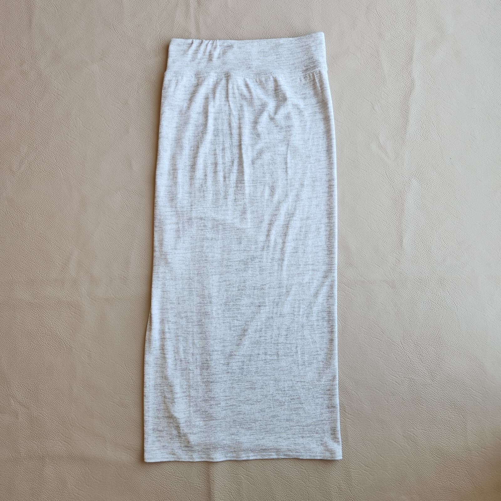 Aritzia Wilfred Free Shields Knit Midi Pencil Skirt Front Slit Pull-On Grey Sz.S - Thumbnail 5
