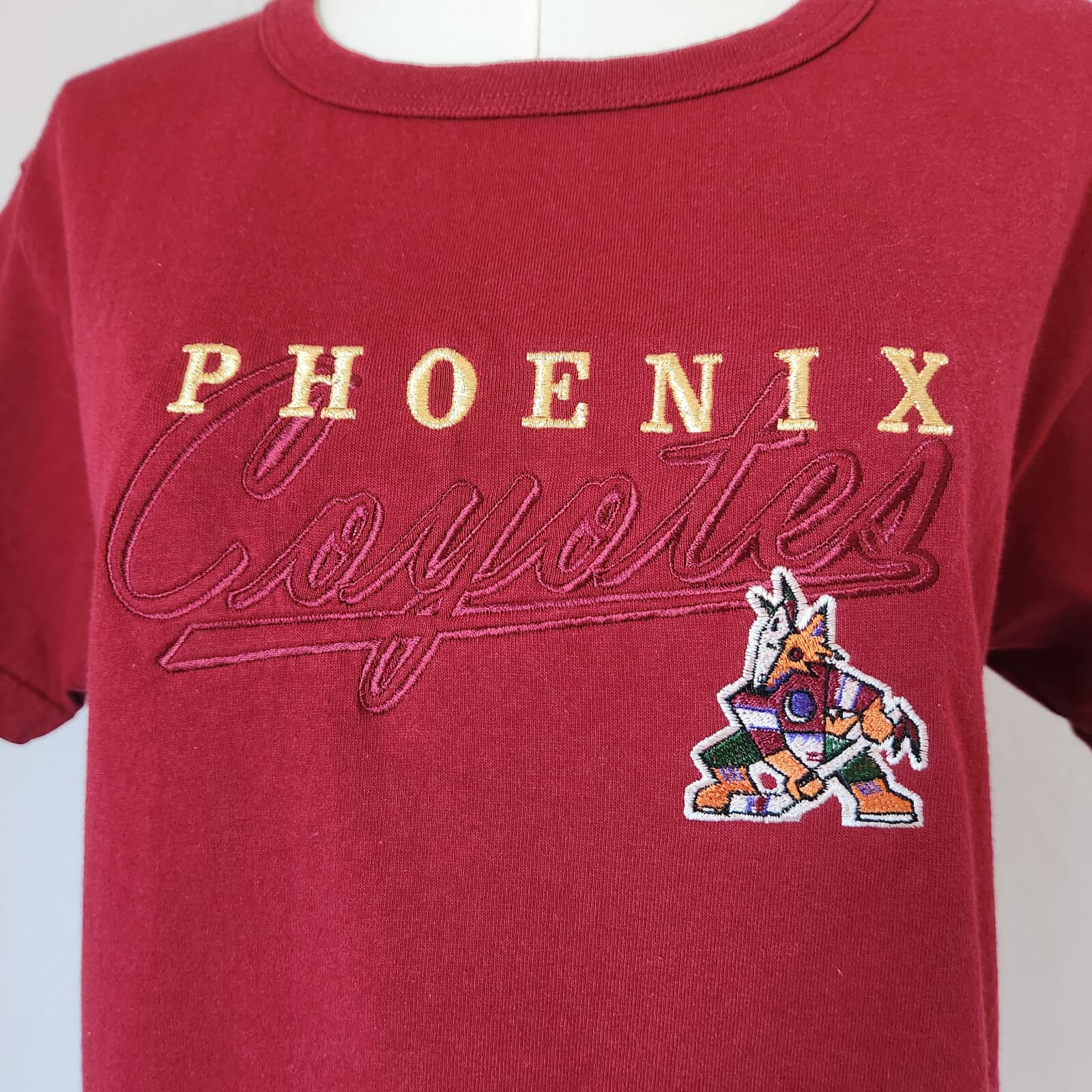 Vintage Lee Sport Made in USA NHL Phoenix Coyotes Embroidered T-Shirt Women's S - Thumbnail 2