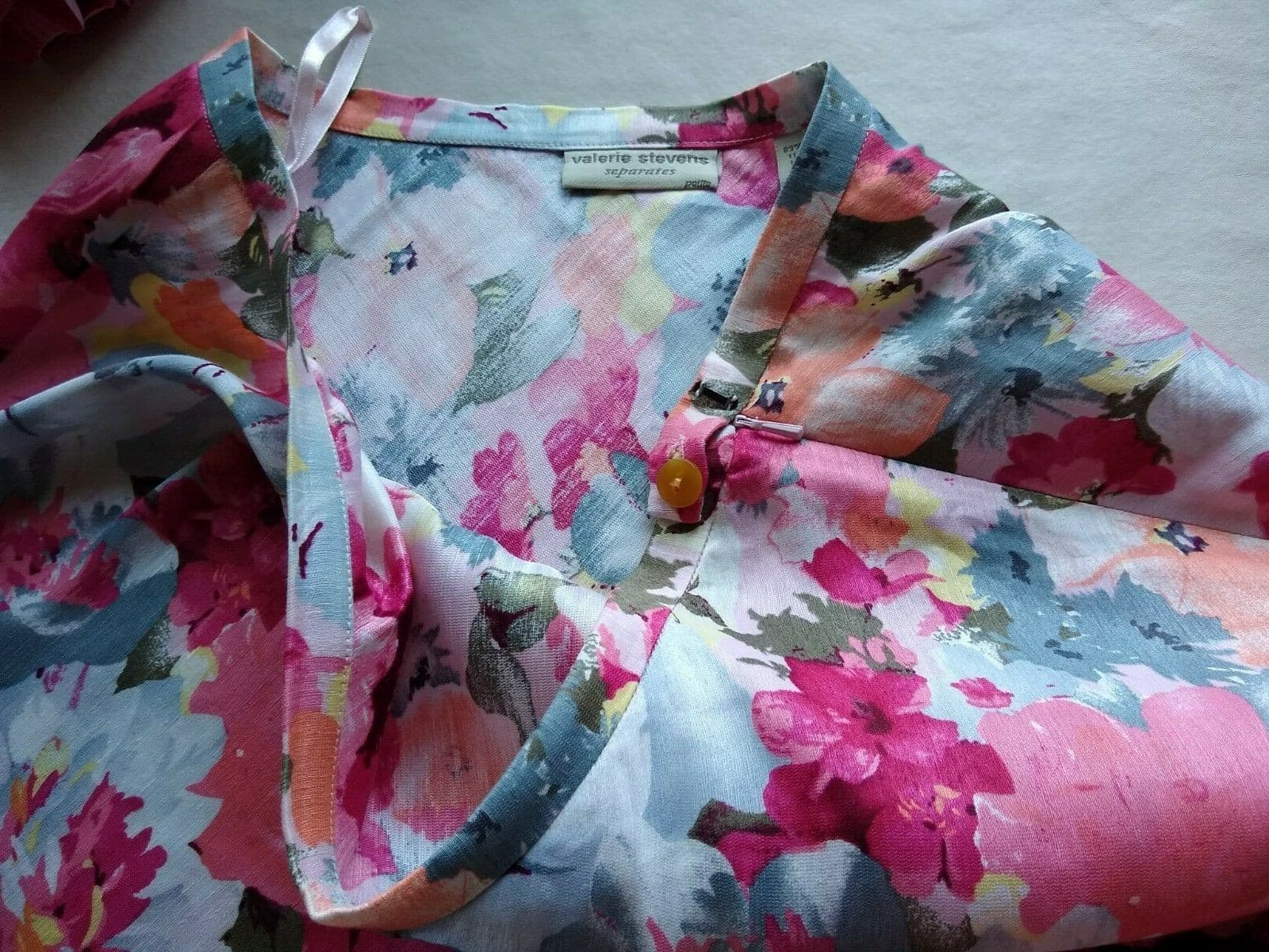 Valerie Stevens Separates Linen Silk Blend Floral Maxi A-Line Skirt Pink Sz.12P - Thumbnail 6