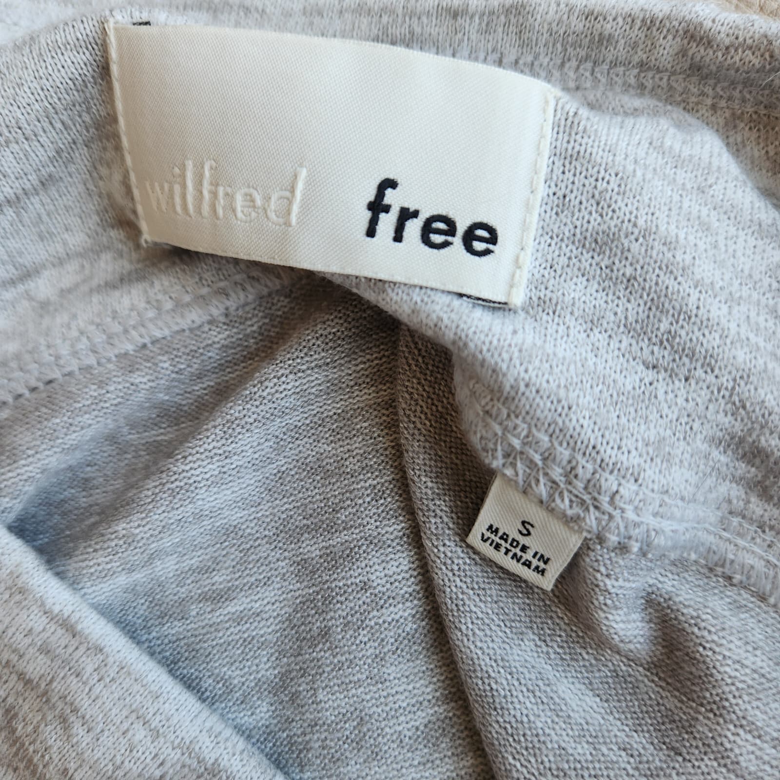 Aritzia Wilfred Free Shields Knit Midi Pencil Skirt Front Slit Pull-On Grey Sz.S - Thumbnail 7