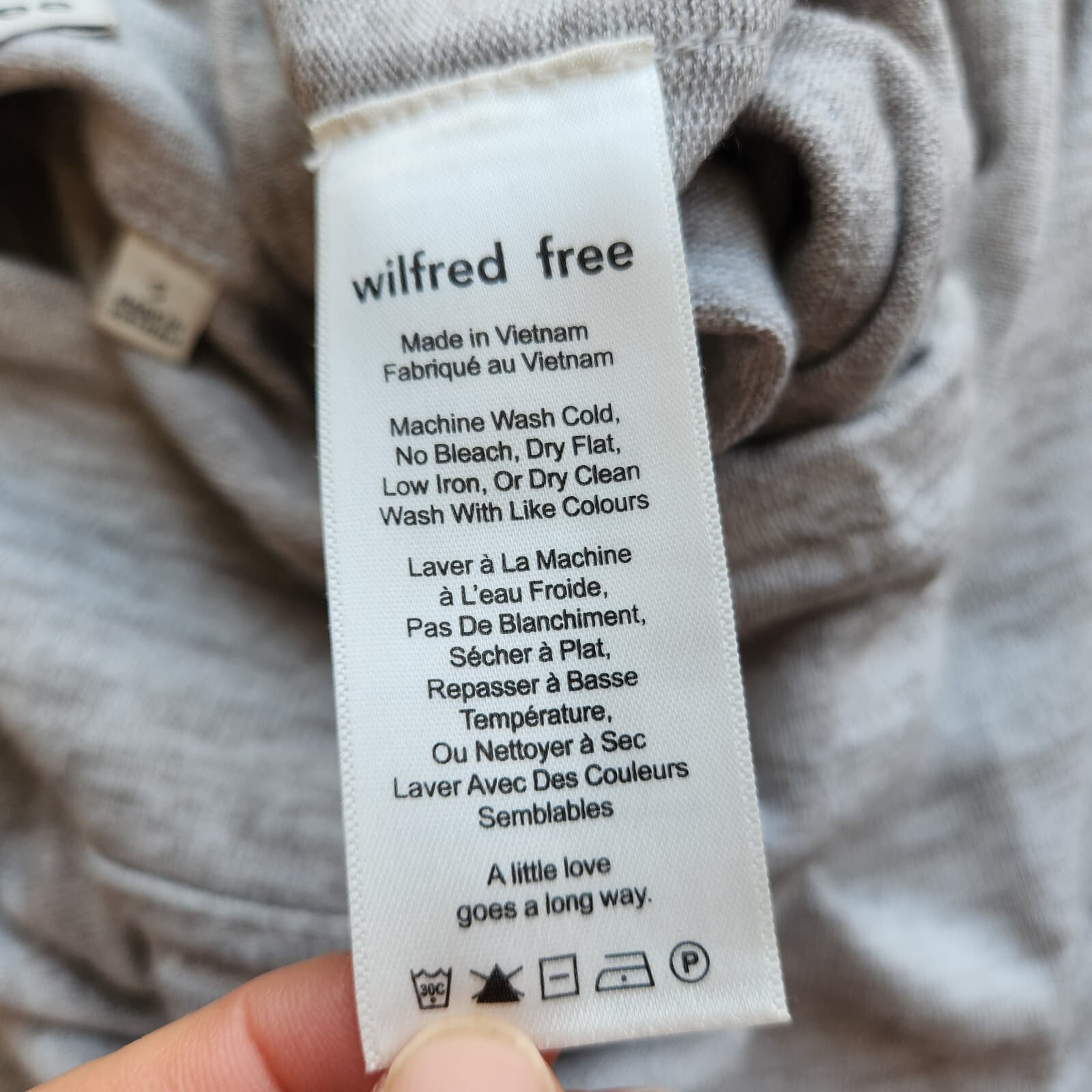 Aritzia Wilfred Free Shields Knit Midi Pencil Skirt Front Slit Pull-On Grey Sz.S - Thumbnail 8