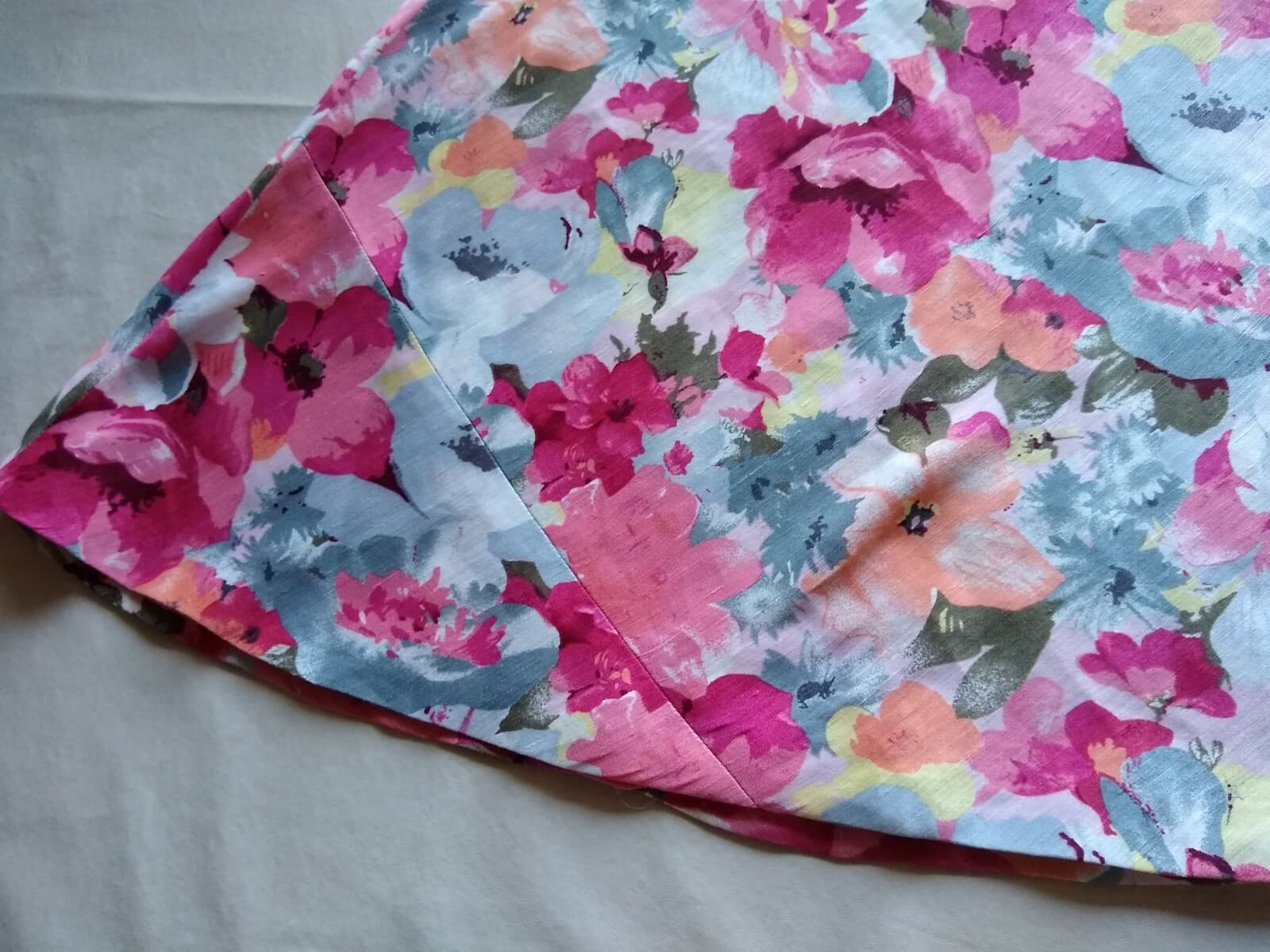 Valerie Stevens Separates Linen Silk Blend Floral Maxi A-Line Skirt Pink Sz.12P - Thumbnail 4