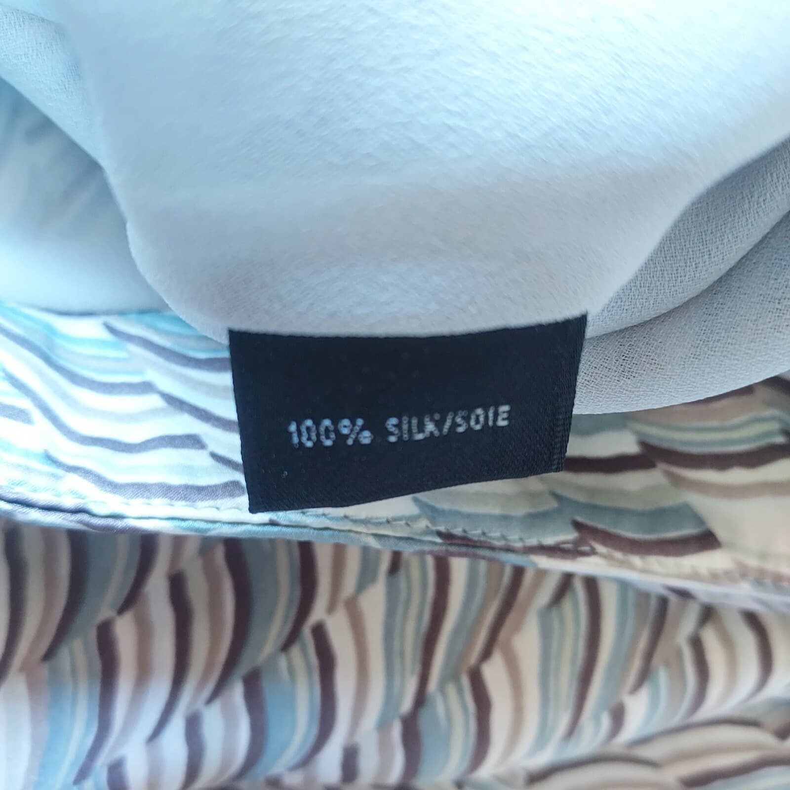 Lafayette 148 NY 100% Silk A-Line Mini Skirt Geo-Printed Green Cream Petites 12 - Thumbnail 7