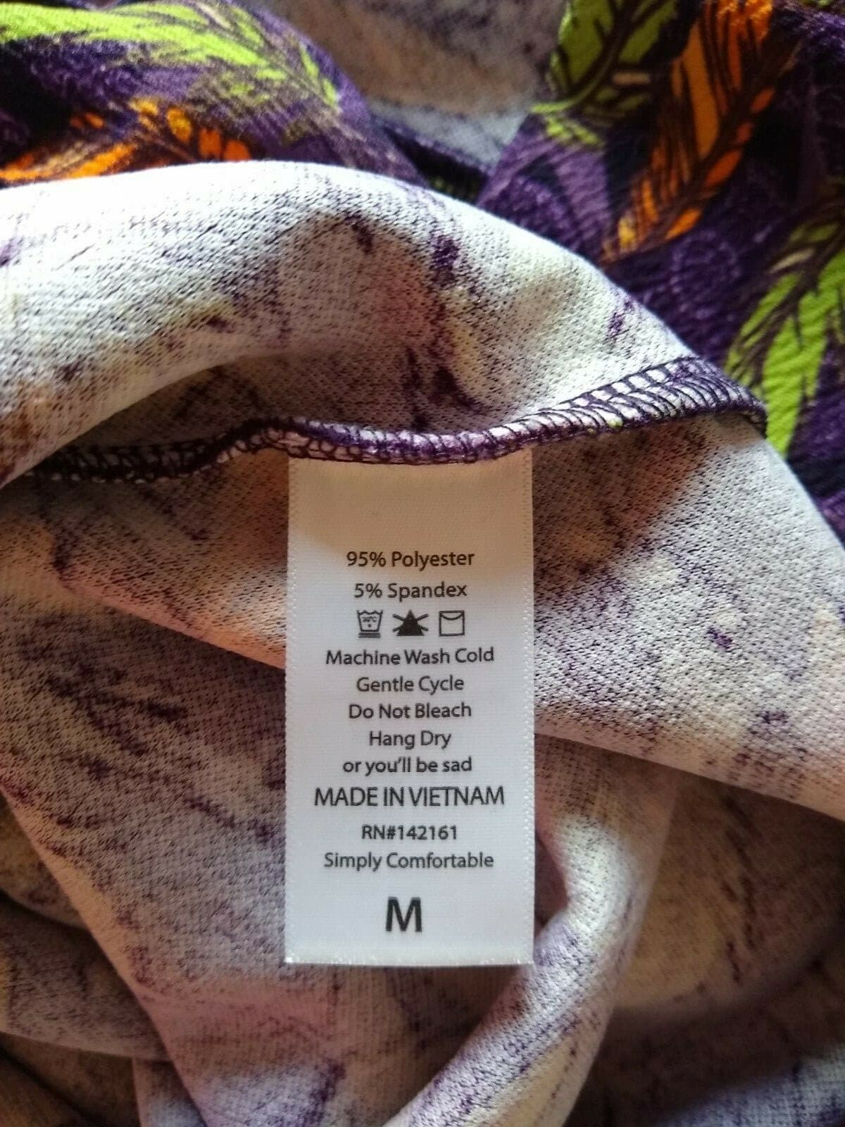 LuLa Roe Cassie NWT Women Pencil Skirt Leaf Printed Purple Sz.M - Thumbnail 4