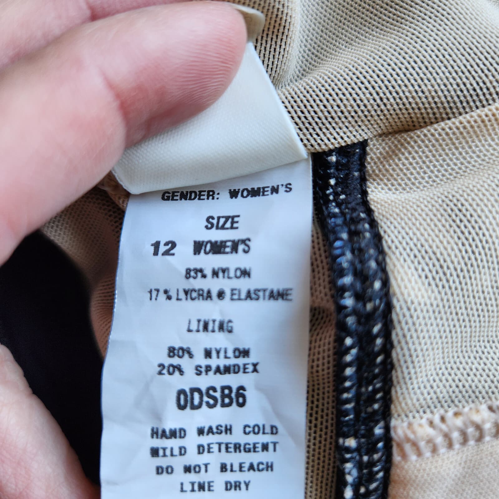 NWOT L.L. Bean Floral One-Piece Swim Dress Bra-Padded Black White Women's 12 - Thumbnail 8