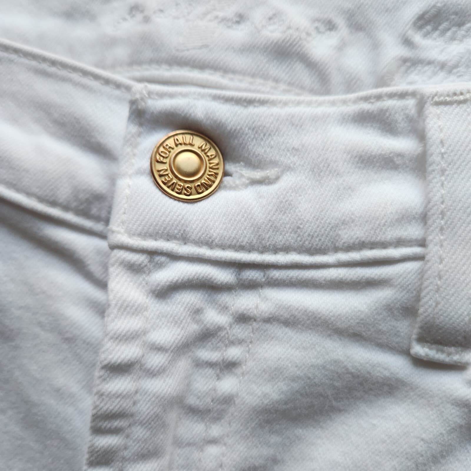 7 For All Mankind Gwenevere High Waist Ankle Skinny White Jeans Stretch Sz.30 - Thumbnail 5