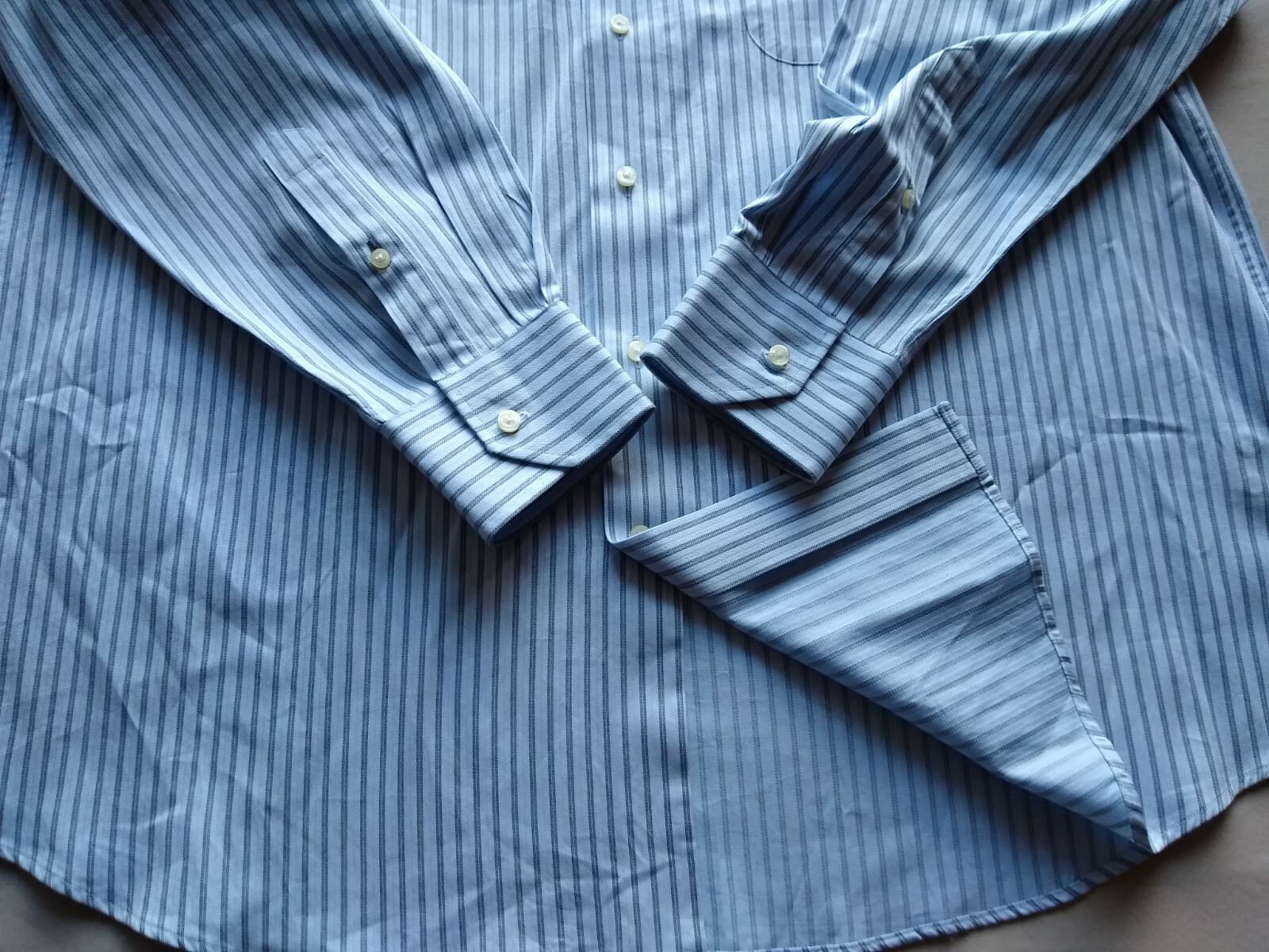Tommy Bahama Cotton Dress Shirt Button-down Long Sleeves White Strip 17 (32-33) - Thumbnail 2