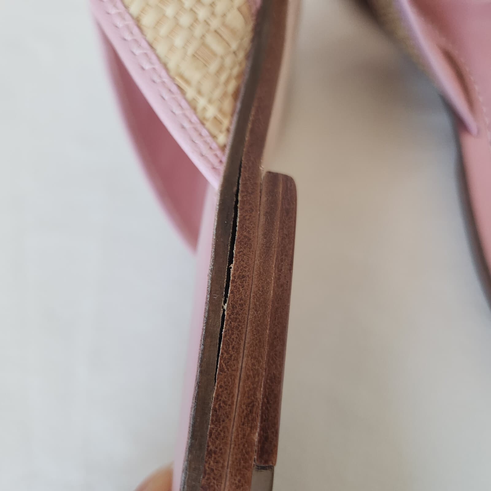 Lilly Pulitzer Benny Flat Thong Sandals Napa Raffia Pink Natural Women 8M Blazil - Thumbnail 12