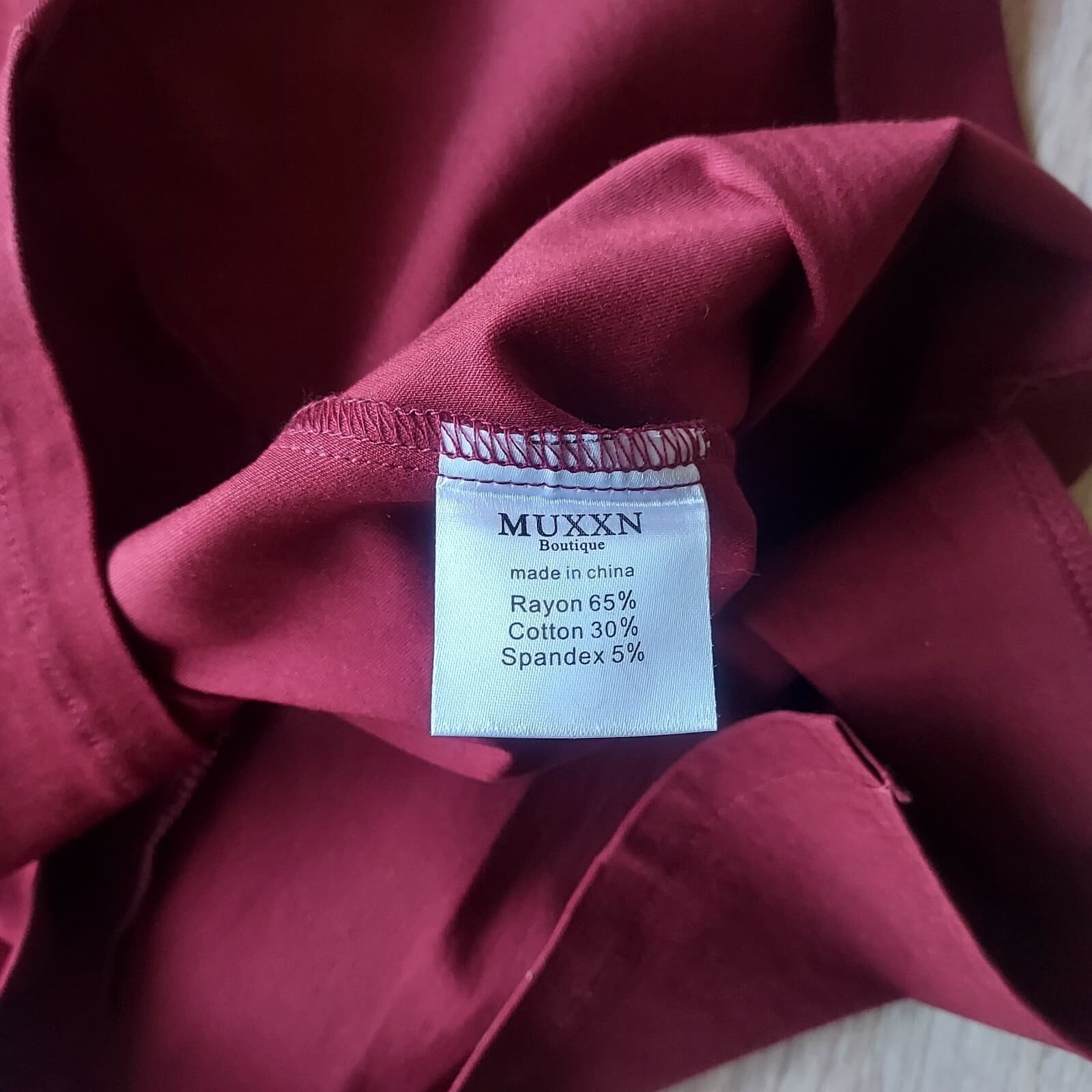 NWT MUXXA Boutique Midi Dress Asymmetrical-Neck Ruched-Waist Sleeveless Red Sz.L - Thumbnail 8