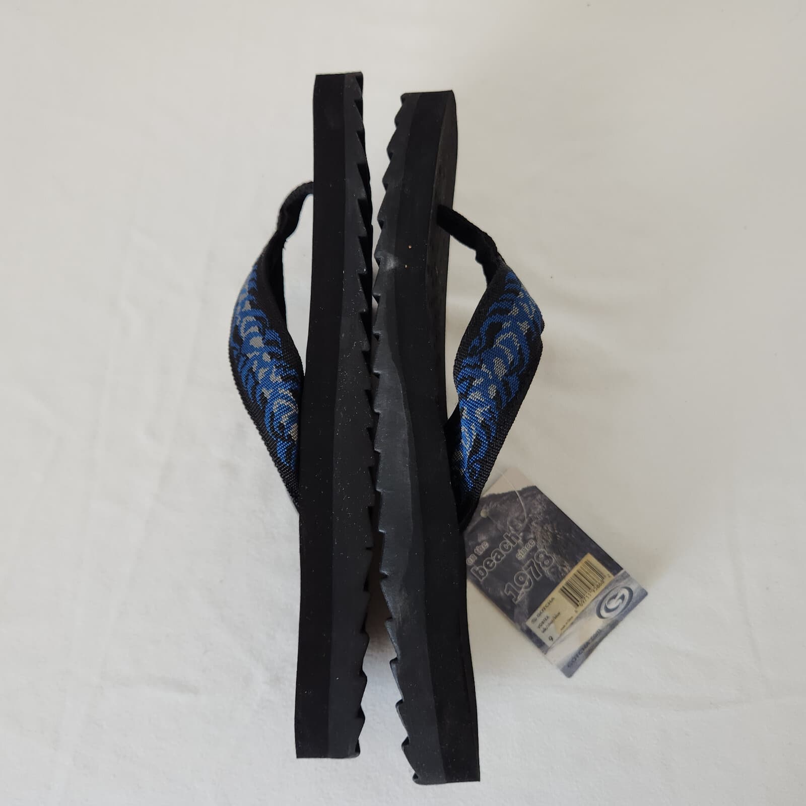 NWoB GOTCHA Vortex Beach Flip Flops Thong Sandals Cushion Foam Black Blue Mens 9 - Thumbnail 4