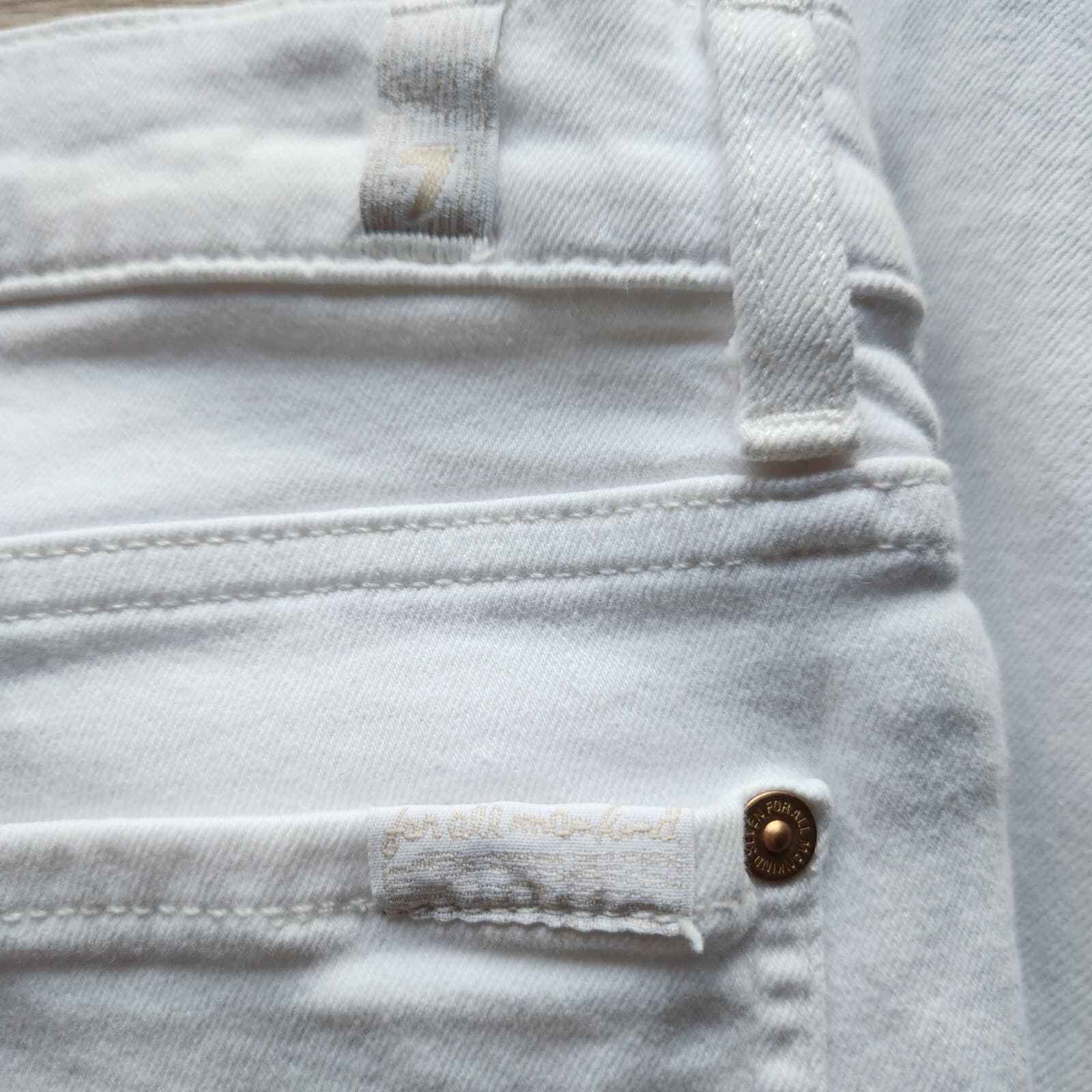 7 For All Mankind Gwenevere High Waist Ankle Skinny White Jeans Stretch Sz.30 - Thumbnail 7