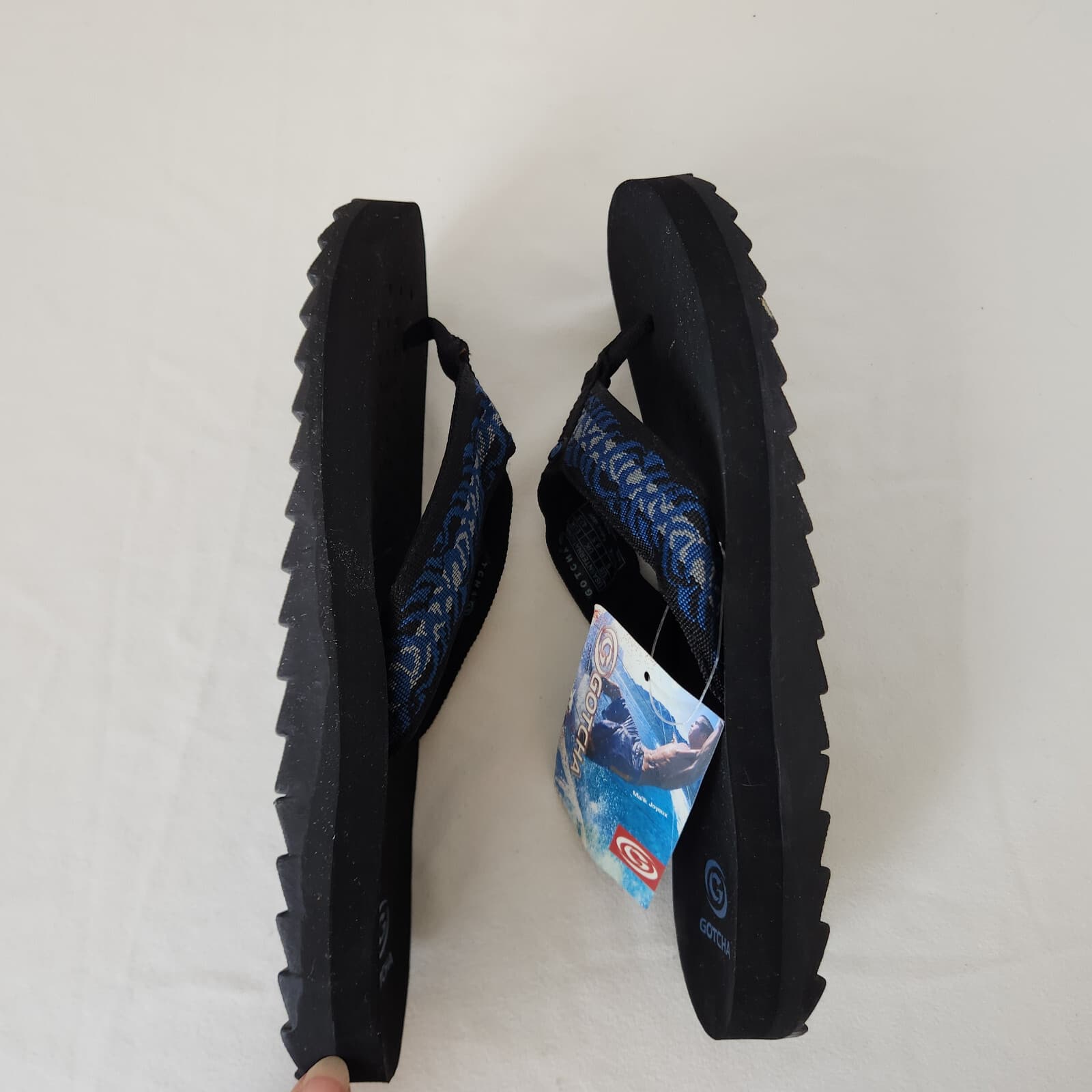 NWoB GOTCHA Vortex Beach Flip Flops Thong Sandals Cushion Foam Black Blue Mens 9 - Thumbnail 5