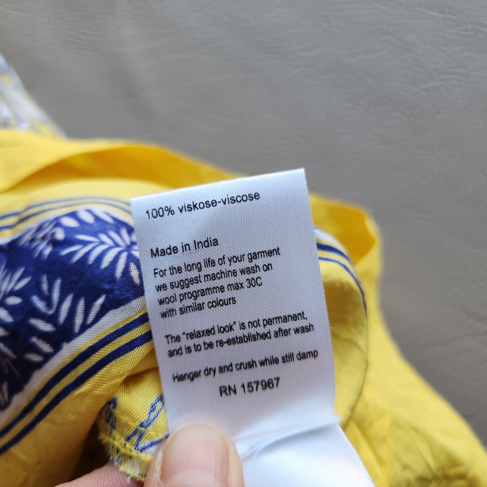 MASAI Copenhagen Floral Tunic Shift Dress Short Sleeve Pocket Yellow Blue Sz.L - Thumbnail 8