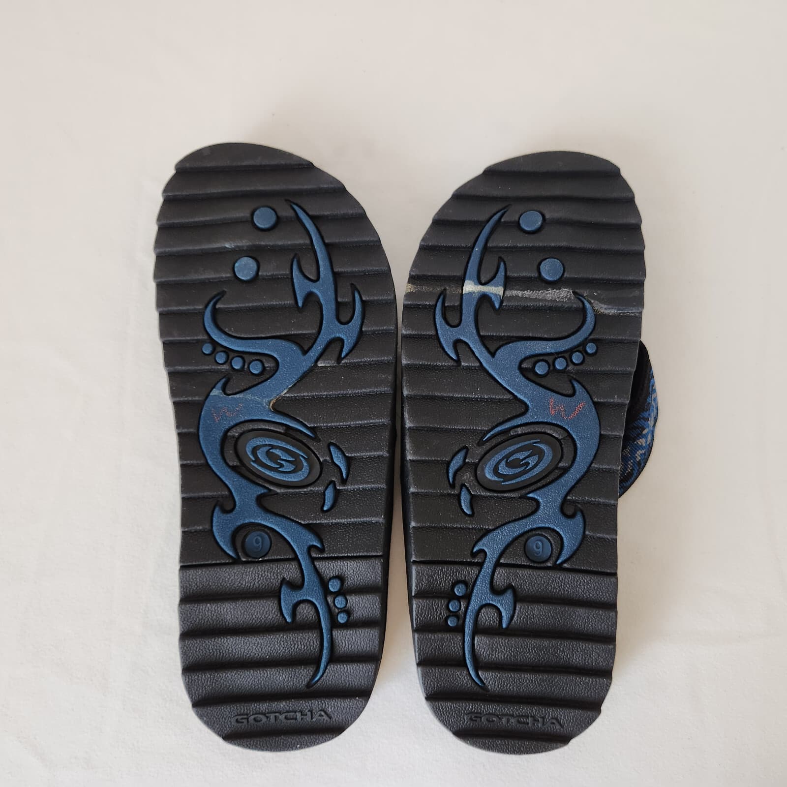 NWoB GOTCHA Vortex Beach Flip Flops Thong Sandals Cushion Foam Black Blue Mens 9 - Thumbnail 6