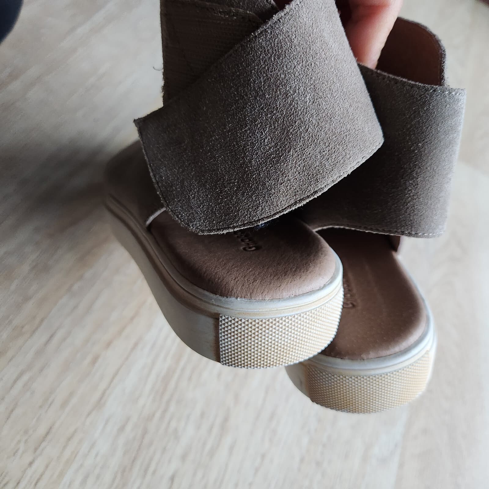 NWoB Chocolat Blu Nala Leather Platform Hi-Top Sneaker Boot Open Toe Taupe EU38 - Thumbnail 13