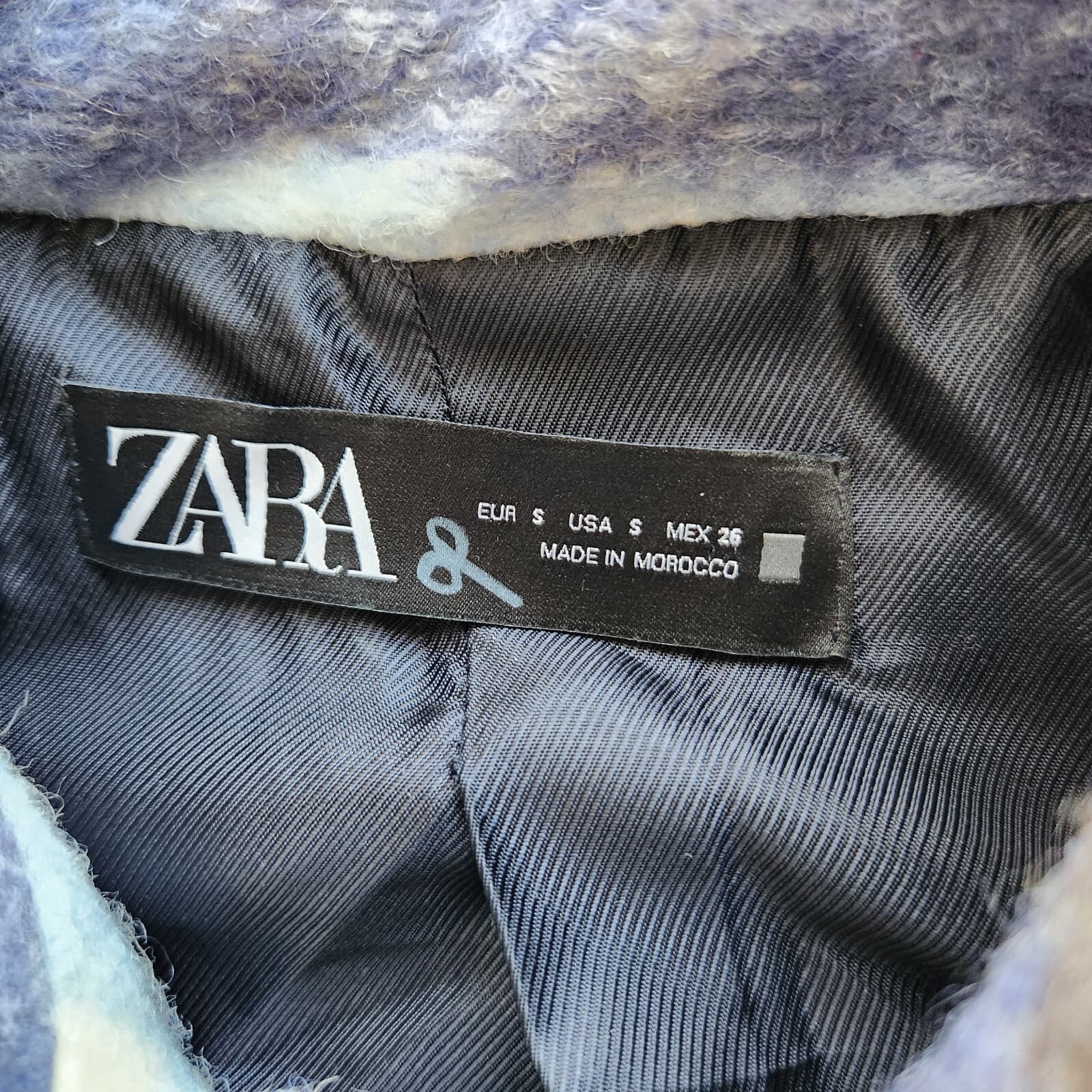 Zara Premium Wool Blend Plaid Shirt Jacket Shacket Overshirt Blue Oversize-Small - Thumbnail 10