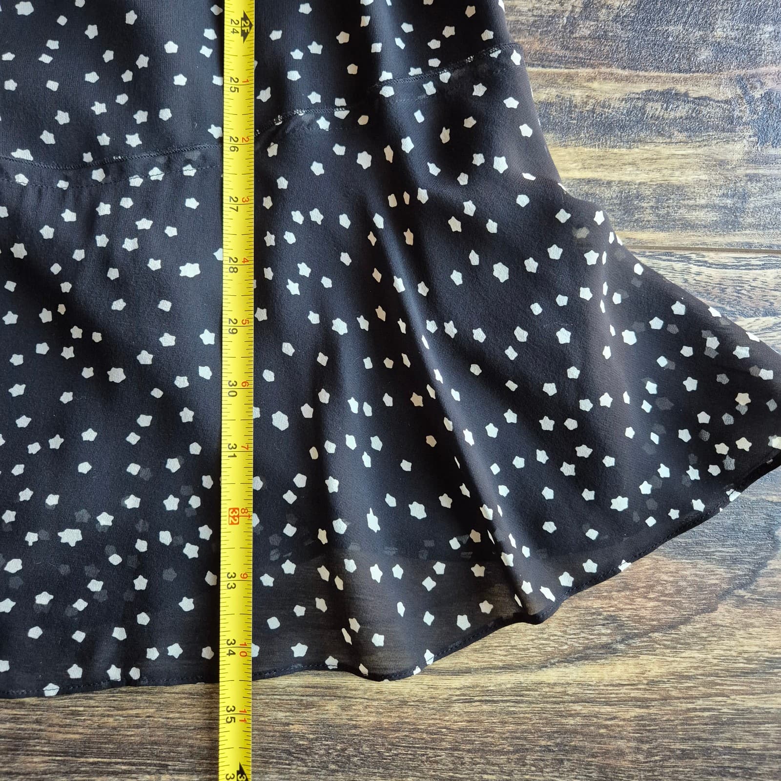 Theory Marah Starry Silk Mini Dress + Slip Long Sleeve Ruffle Hem Black Wome's 0 - Thumbnail 15
