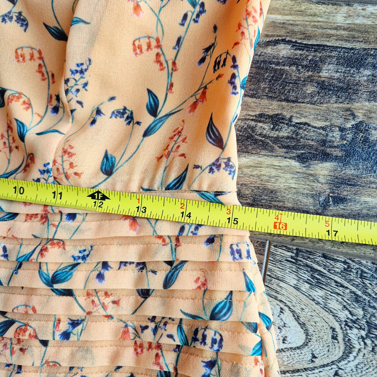 La Maison Talulah Daring Day Floral Mini Dress Ruffle Flutter Sleeve Orange Sz.L - Thumbnail 14