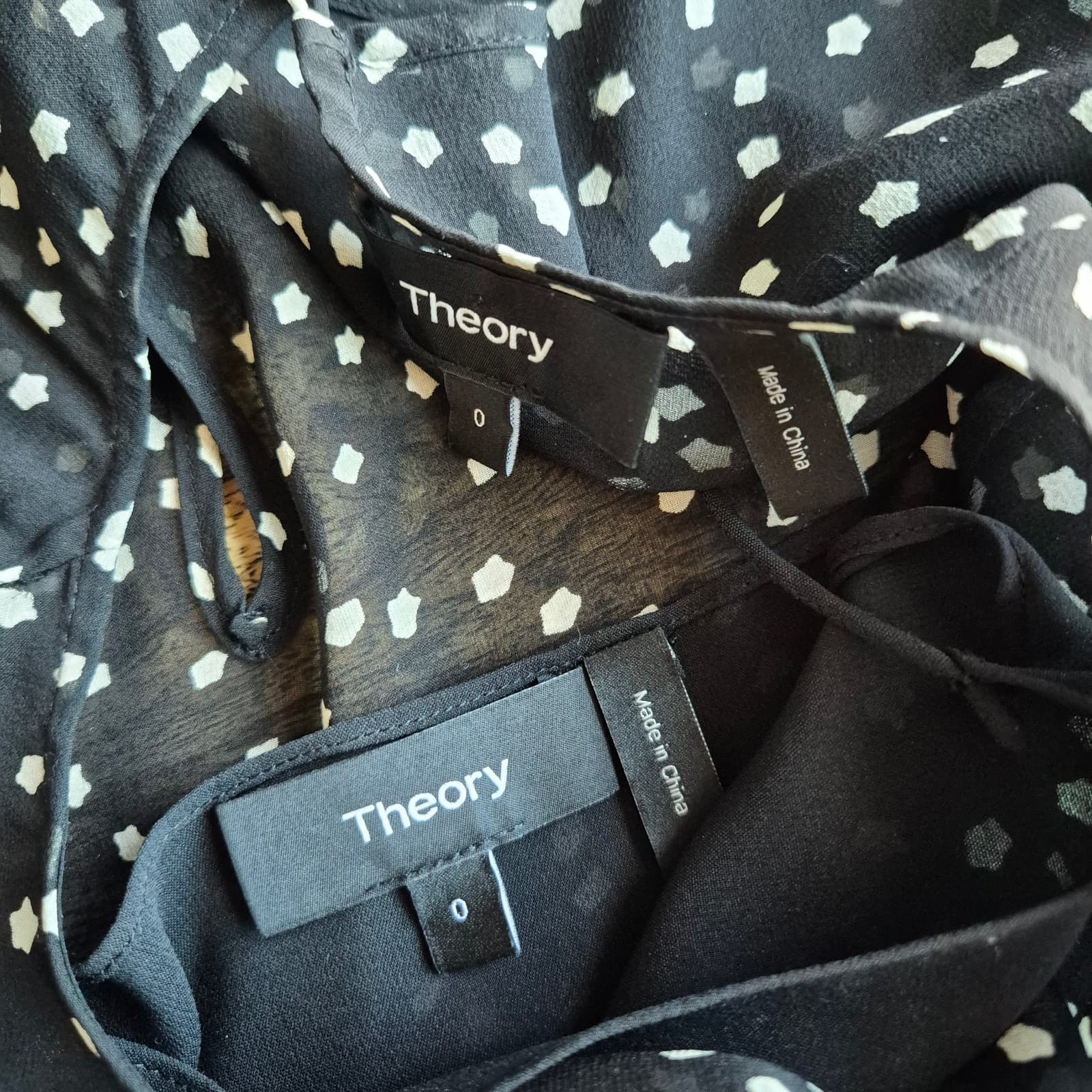 Theory Marah Starry Silk Mini Dress + Slip Long Sleeve Ruffle Hem Black Wome's 0 - Thumbnail 11
