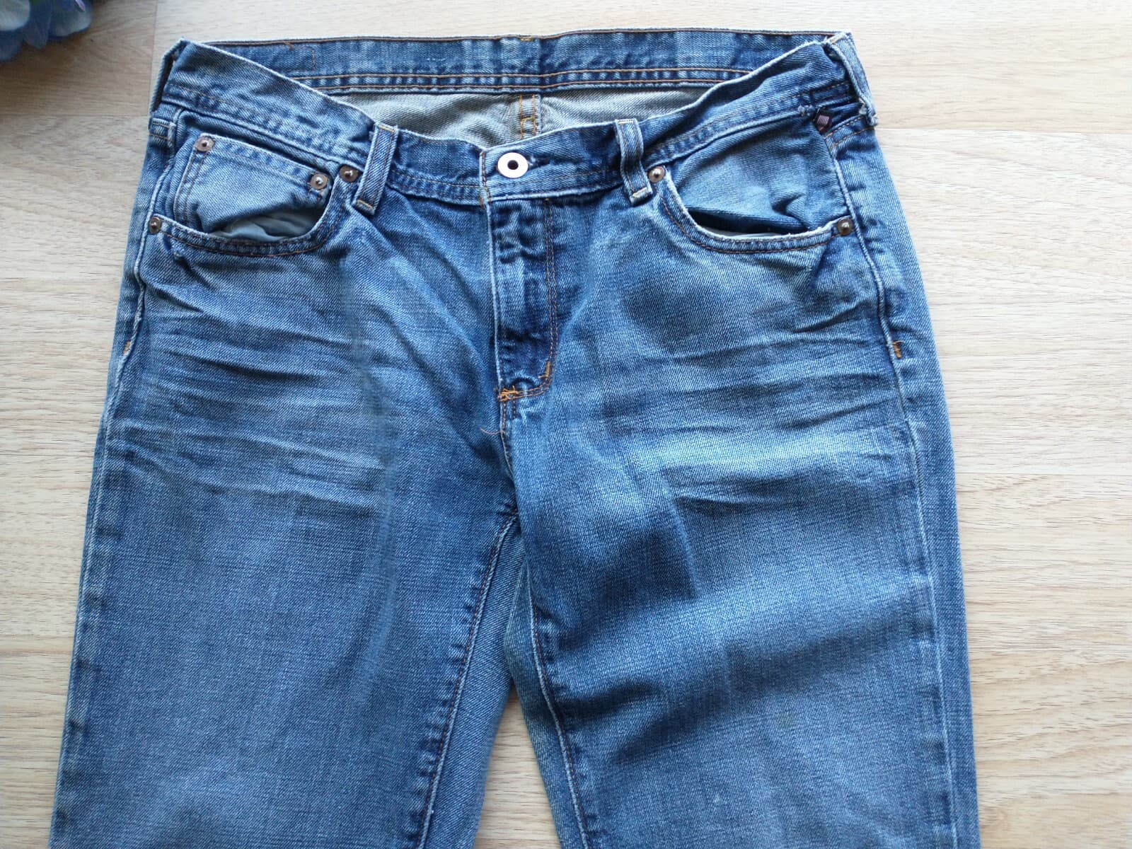 Polo Ralph Lauren Whitney Women Boot Cut Jeans Distressed Blue Sz.10x34 - Thumbnail 3