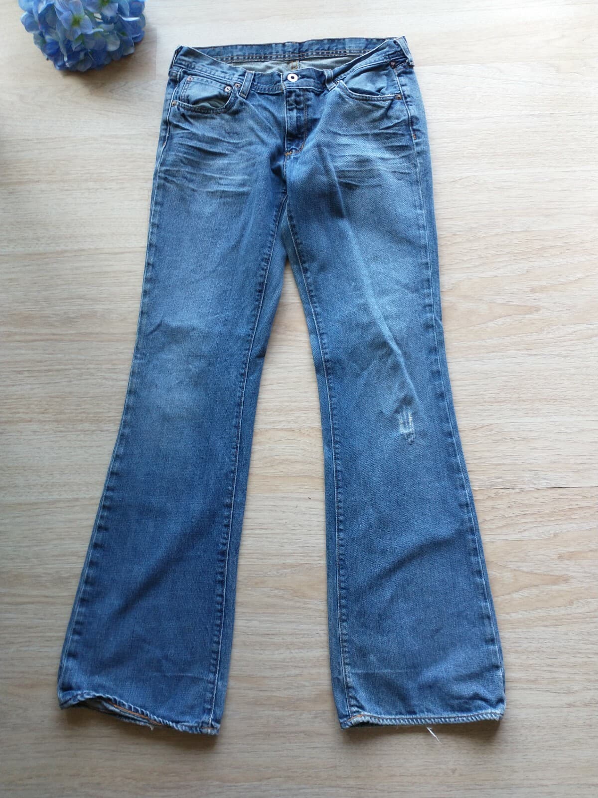Polo Ralph Lauren Whitney Women Boot Cut Jeans Distressed Blue Sz.10x34 - Thumbnail 2