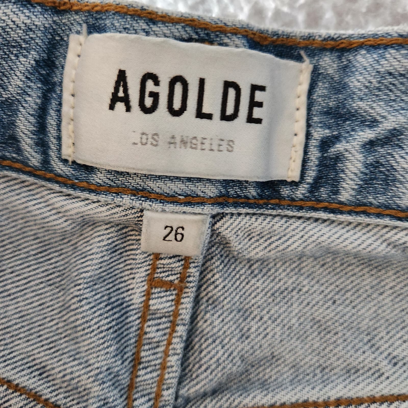 Agolde Jaime High Rise Distressed Jeans Button-Fly Organic Cotton Blue Sz.26 - Thumbnail 8