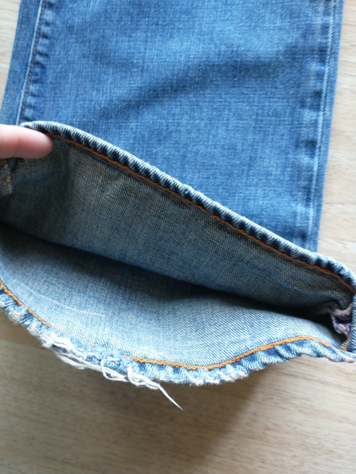 Polo Ralph Lauren Whitney Women Boot Cut Jeans Distressed Blue Sz.10x34 - Thumbnail 4